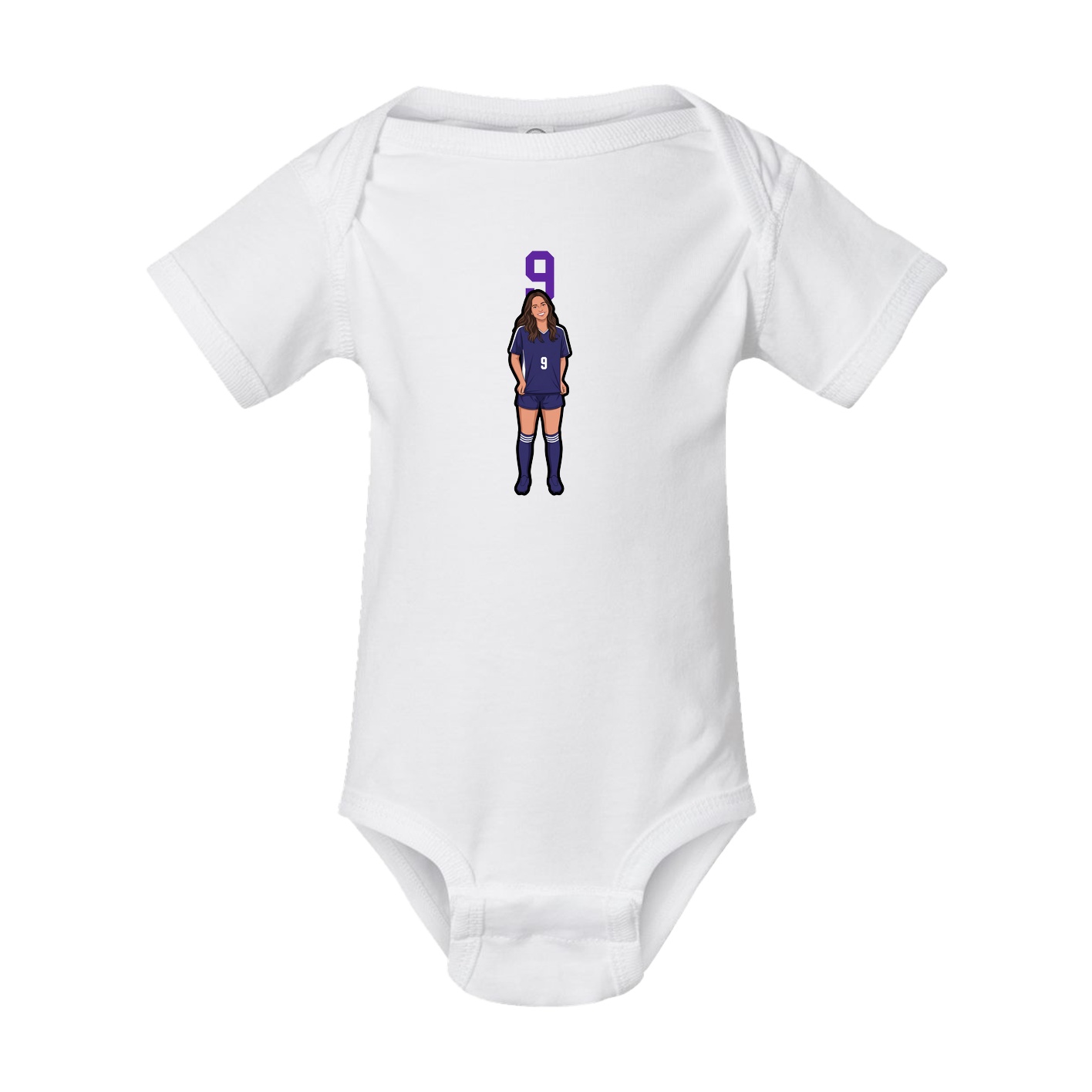 Baby Onesie — Number Top in White