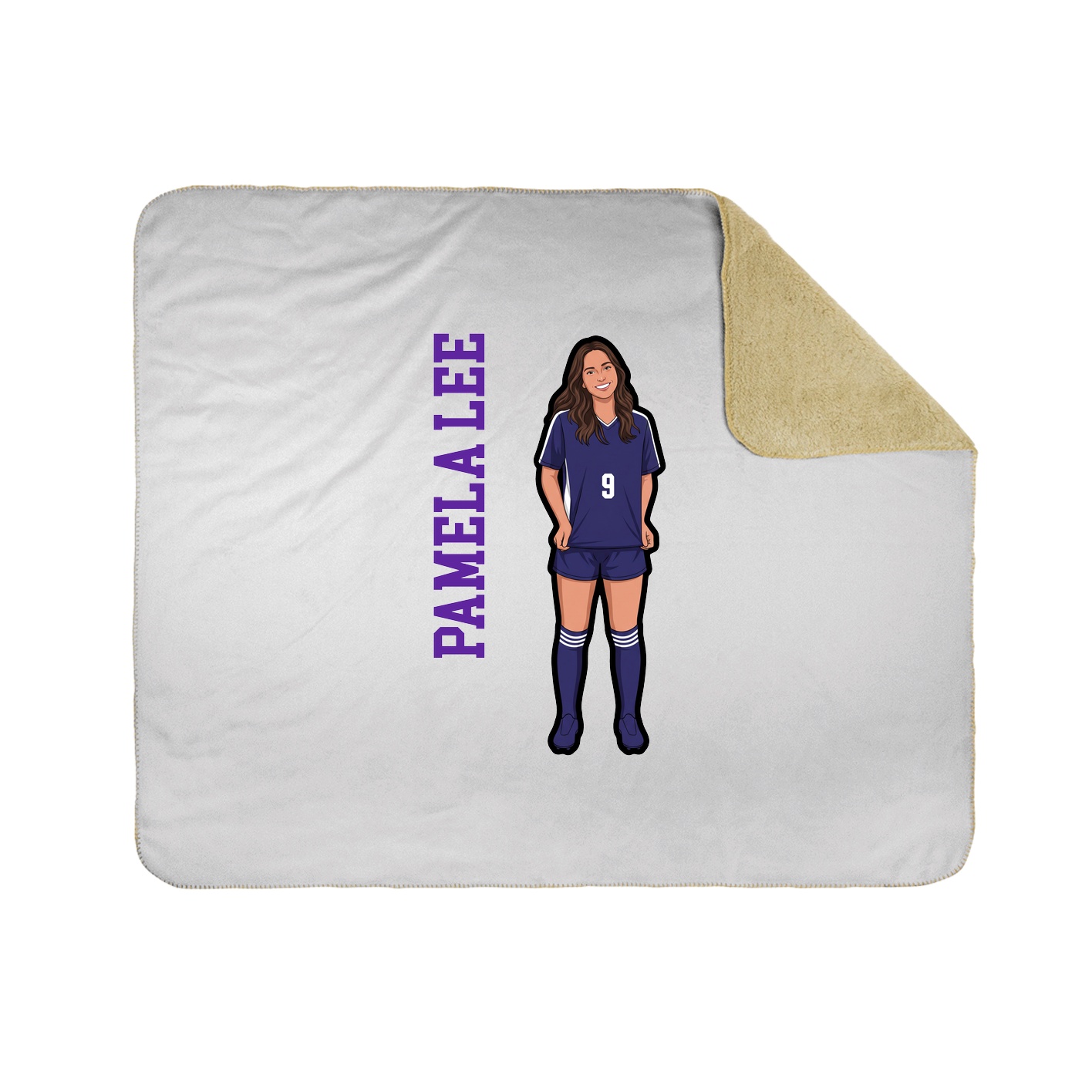 Throw Blanket — Name Vertical in White