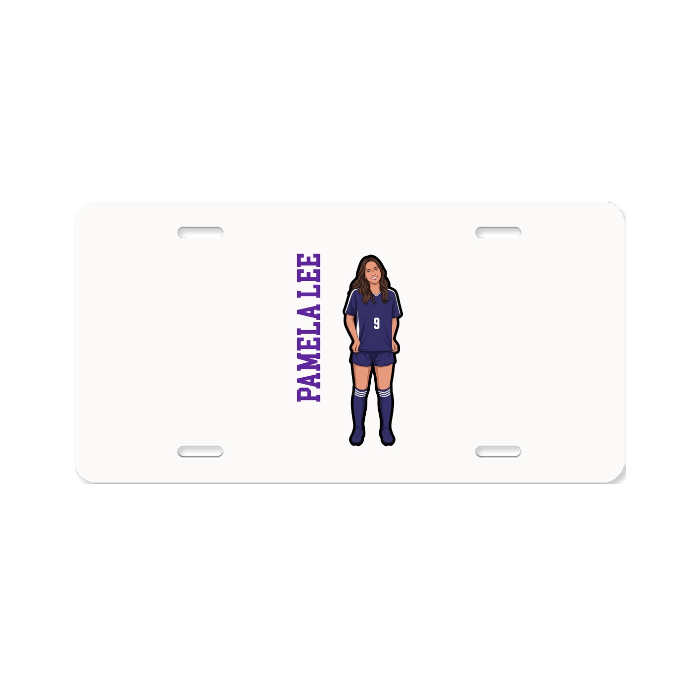License Plate — Name Vertical in Classic