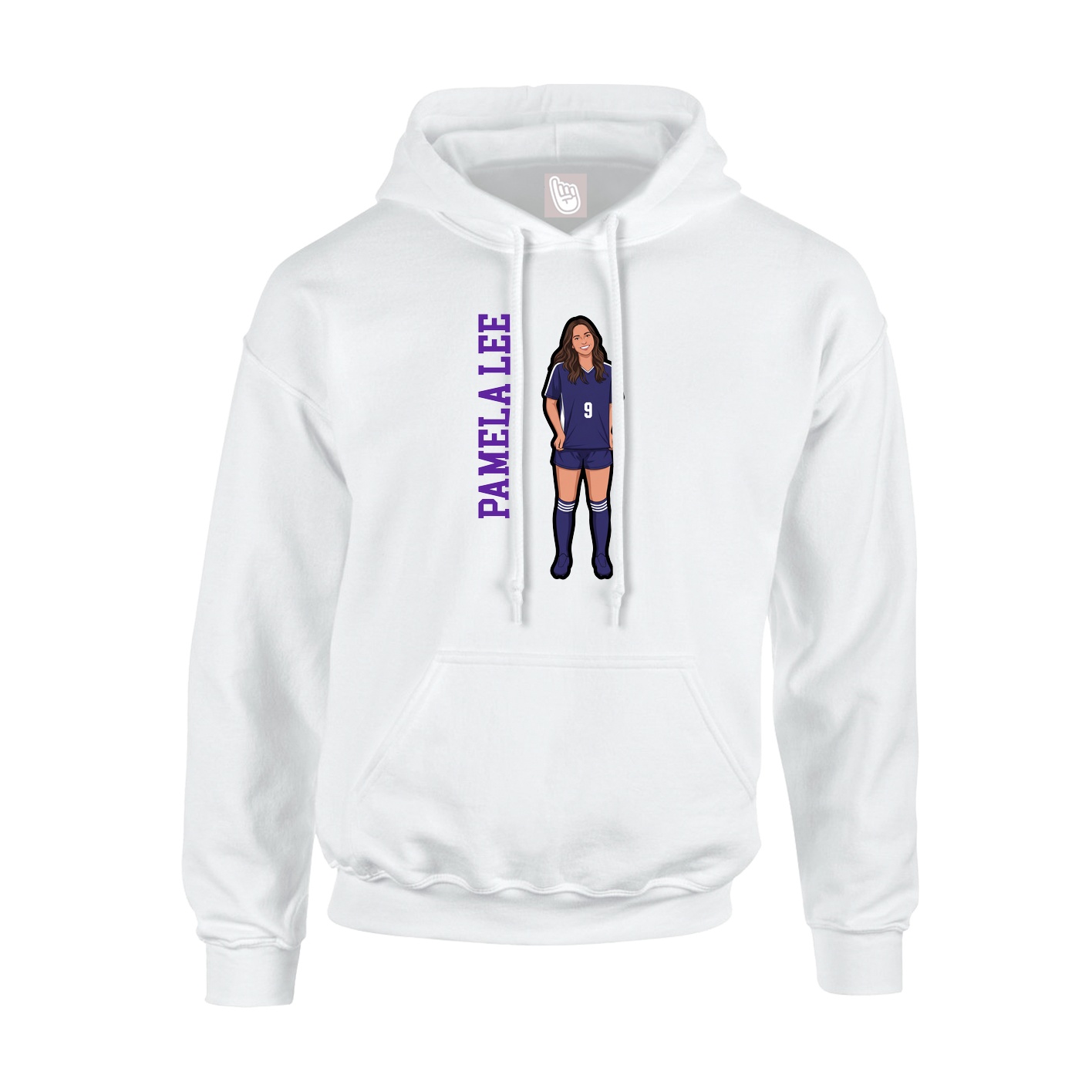 Youth Hoodie — Name Vertical in White