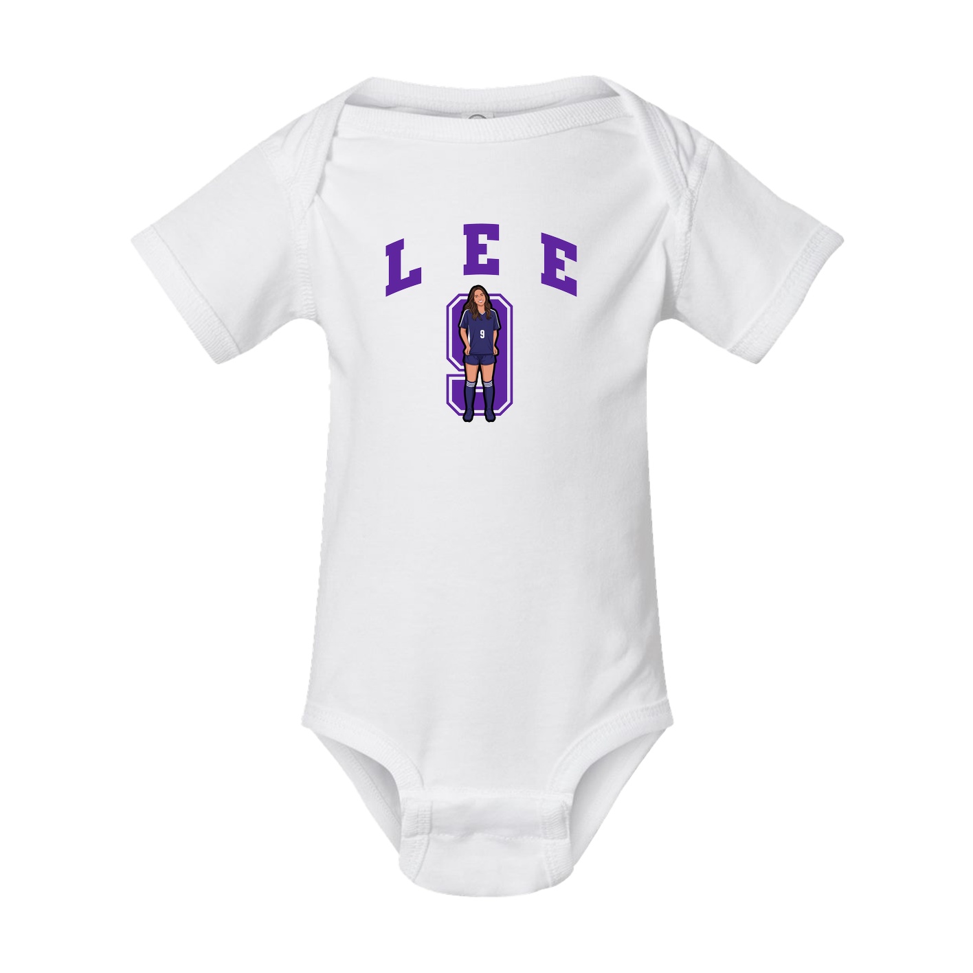 Baby Onesie — Number in White