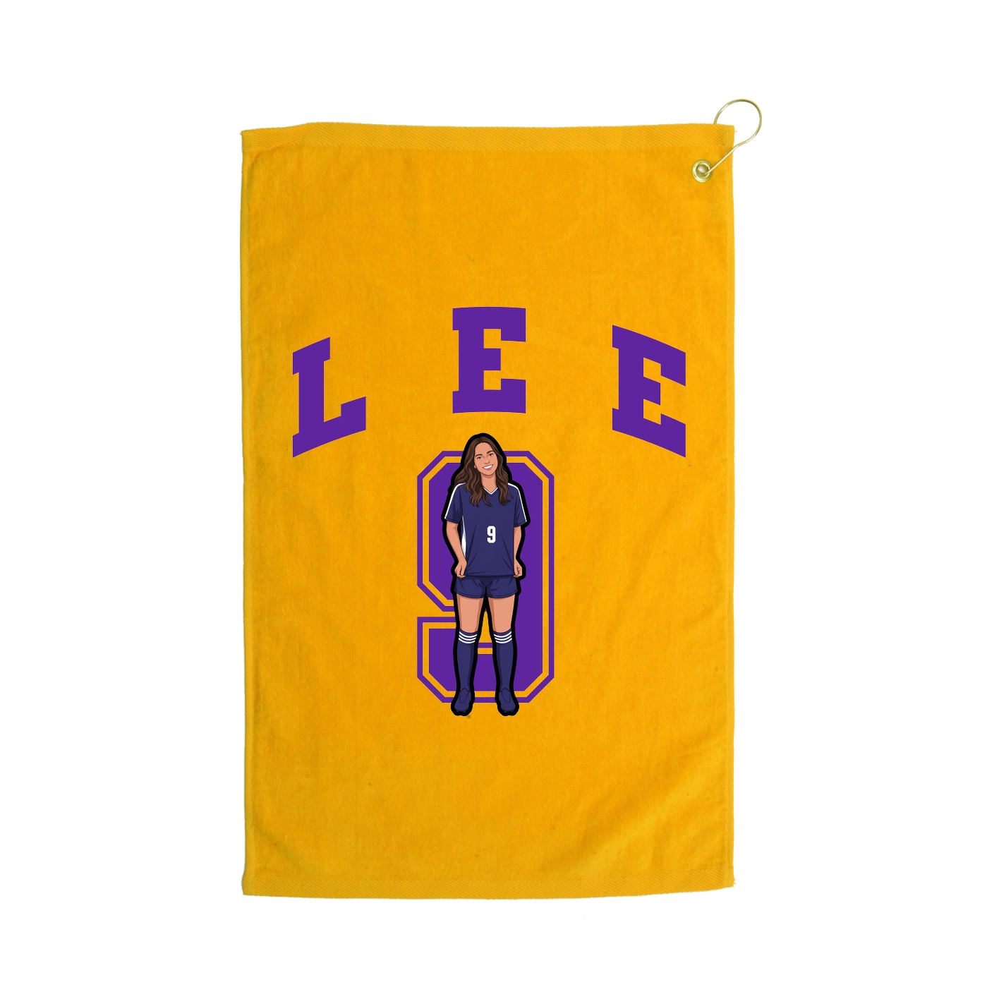 Golf Towel — Number in Gold