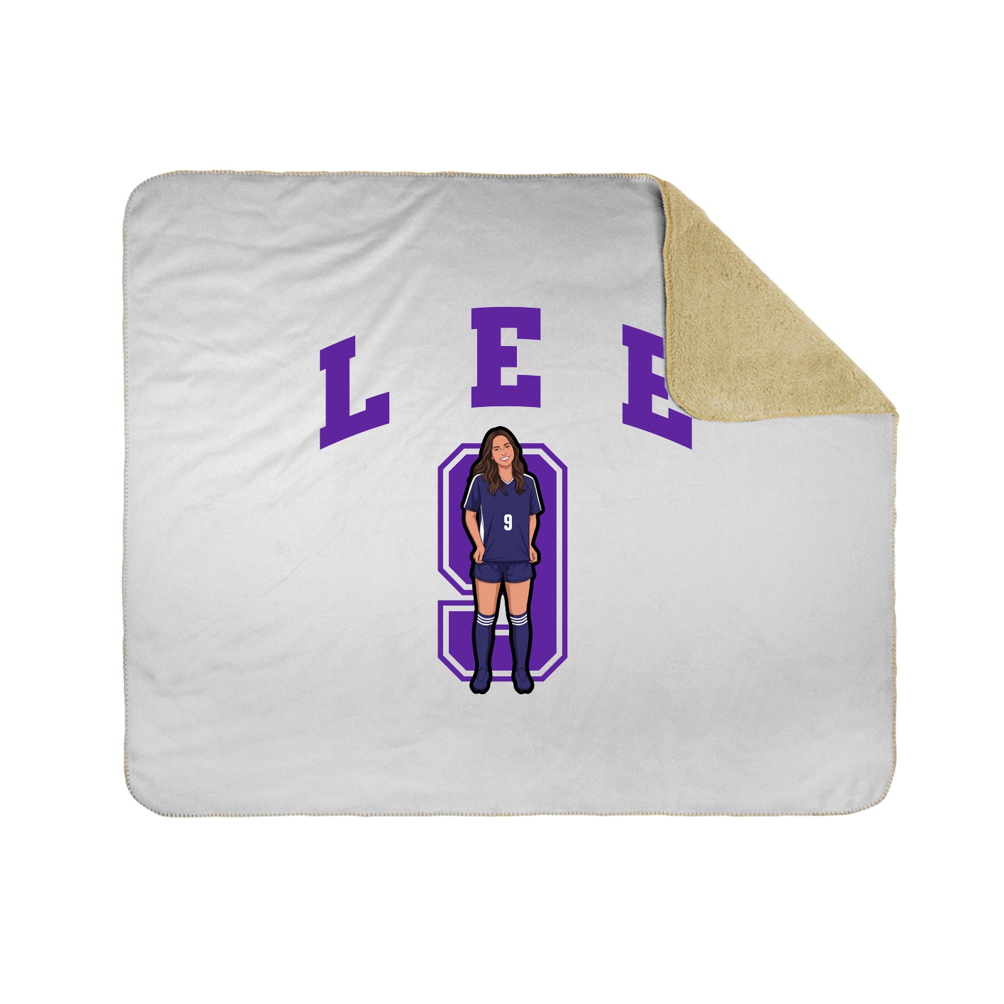 Throw Blanket — Number in White