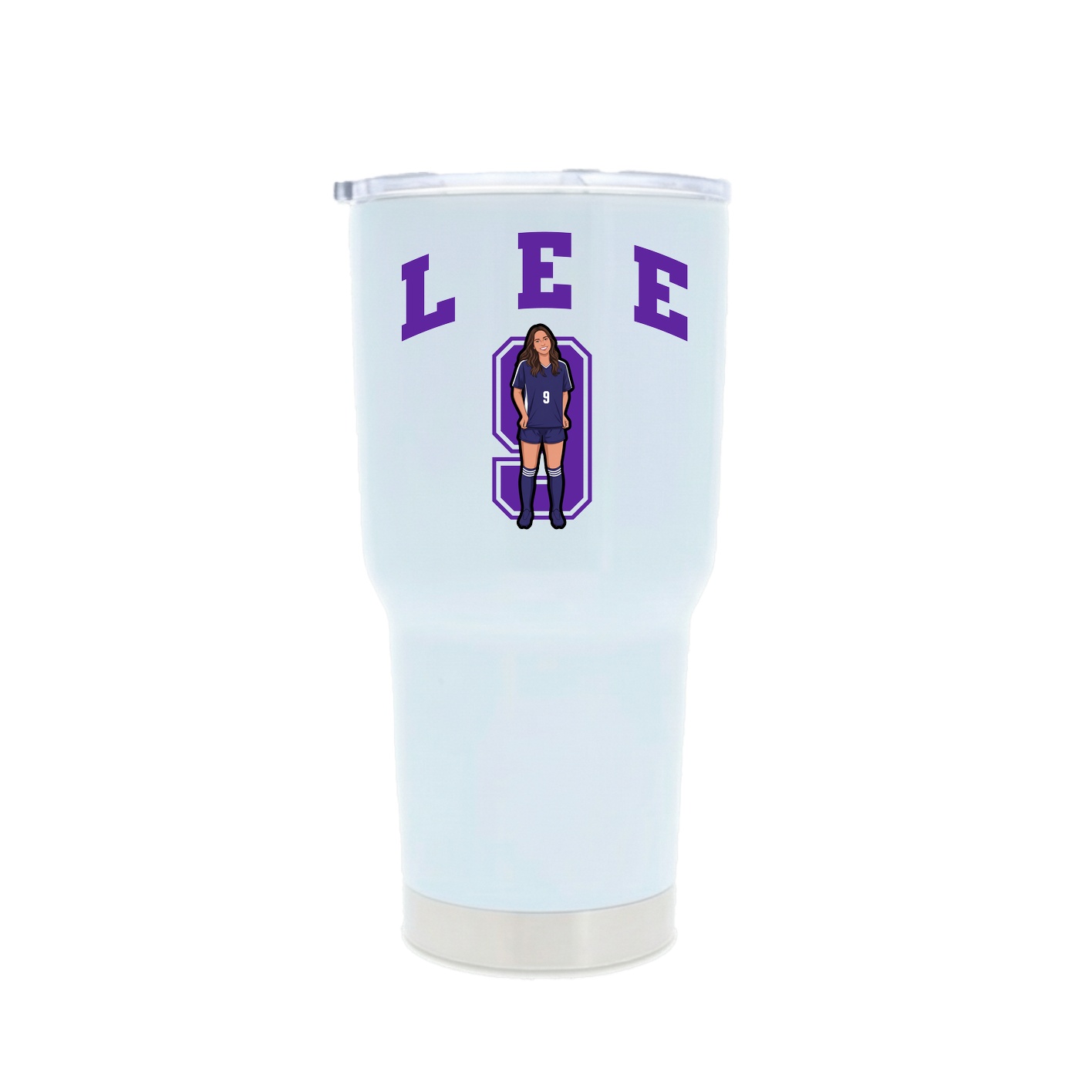 30oz Stainless Steel Tumbler — Number in White