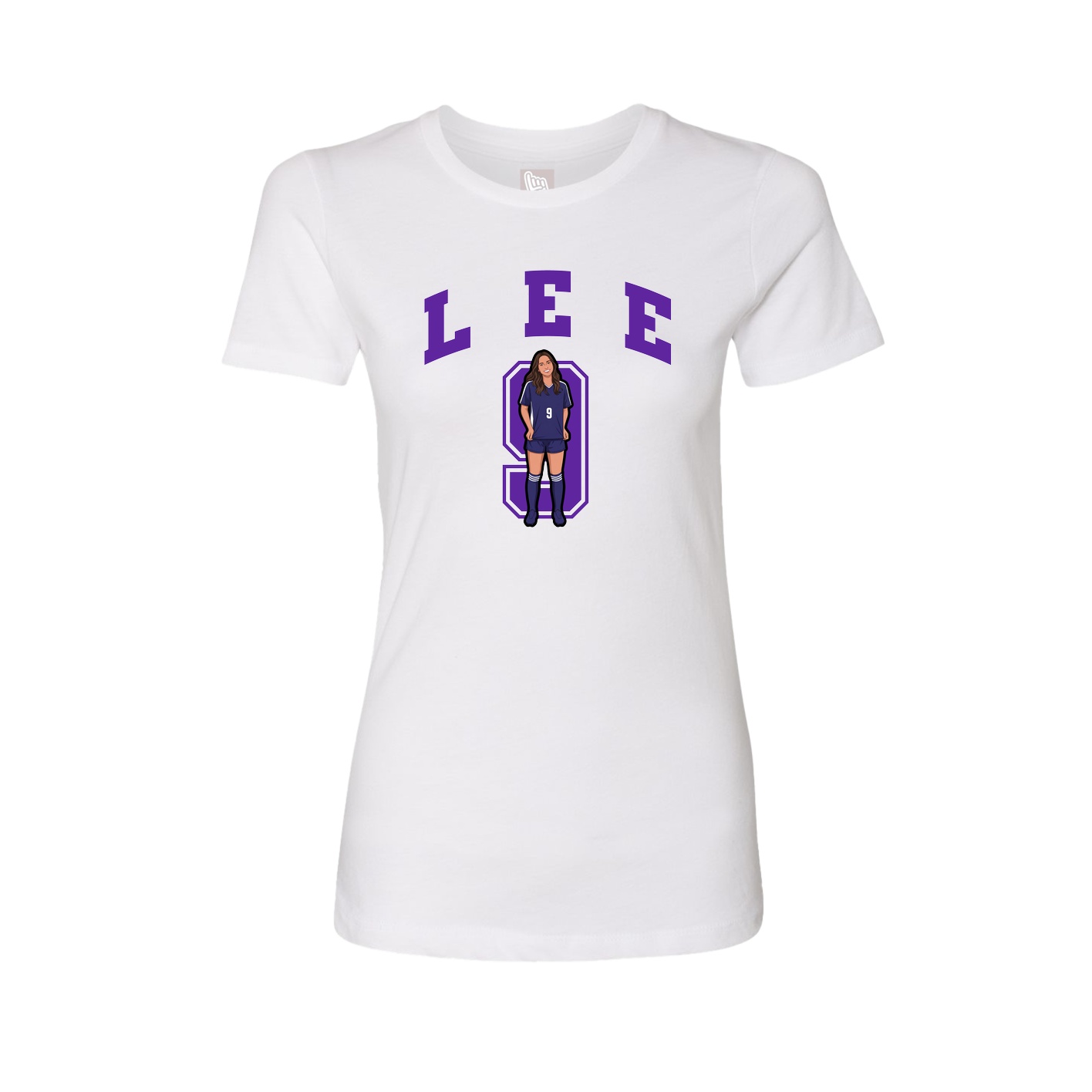 Fitted Women's Tee — Number in White