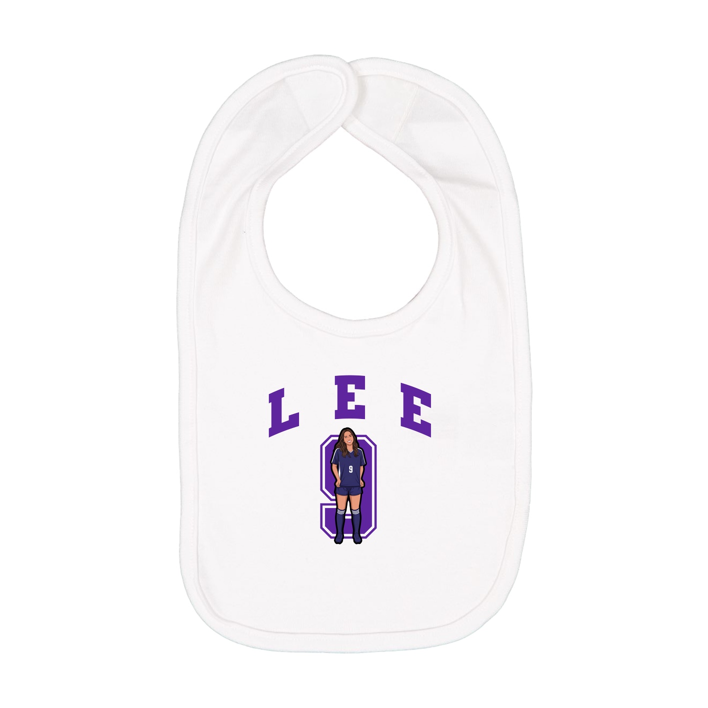 Infant Bib — Number in White