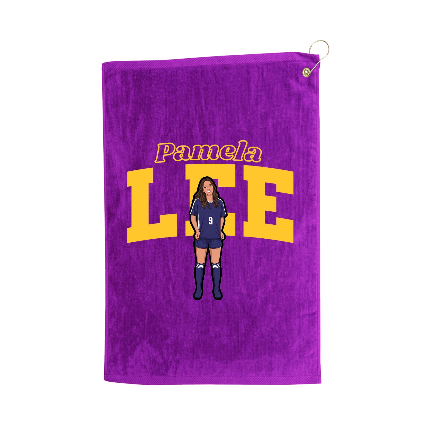Golf Towel — Name Arch in Purple