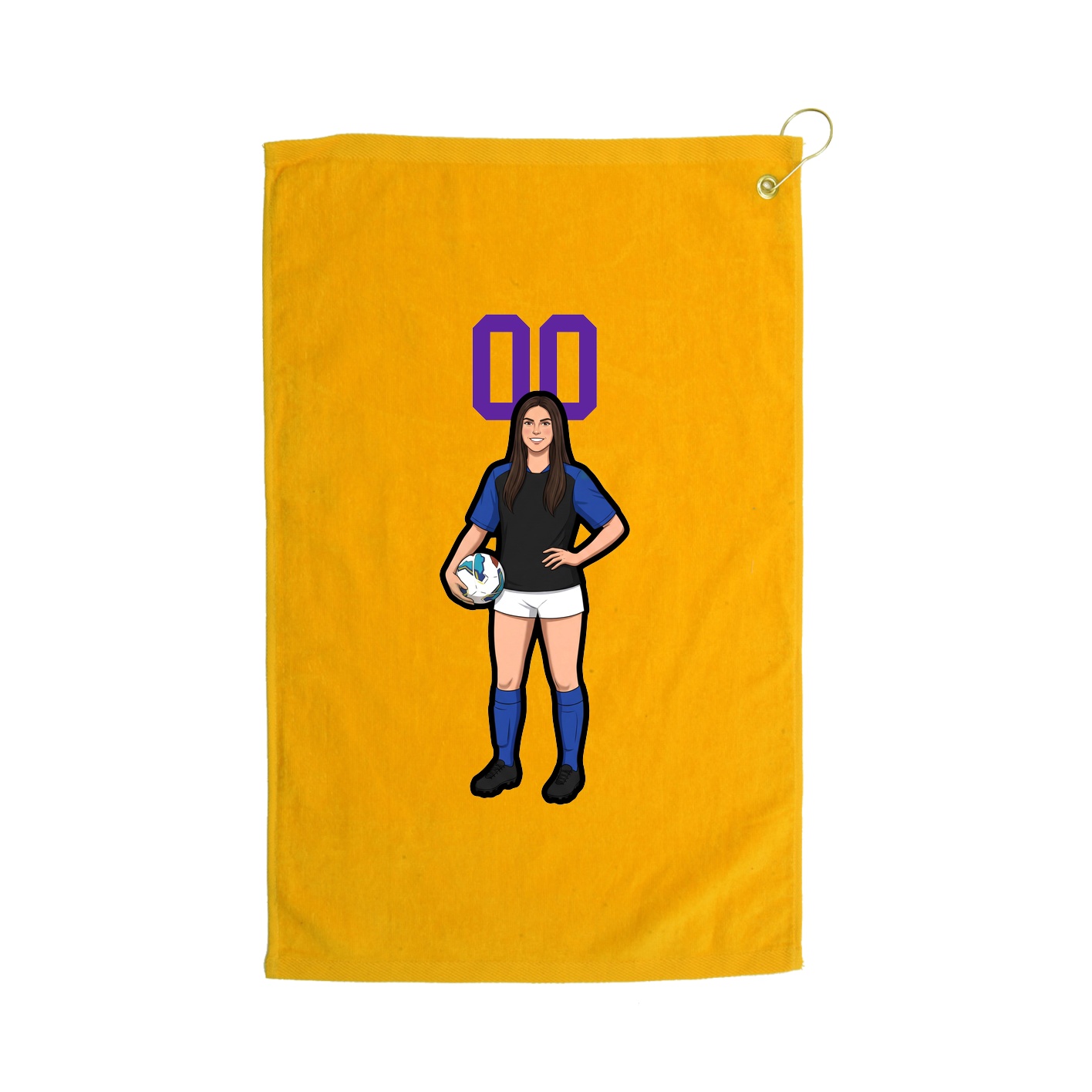 Golf Towel — Number Top in Gold