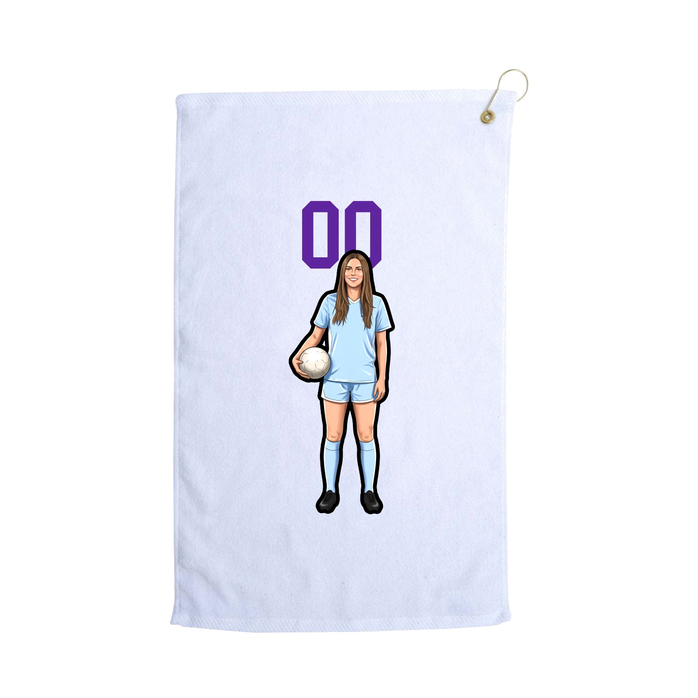 Golf Towel — Number Top in White