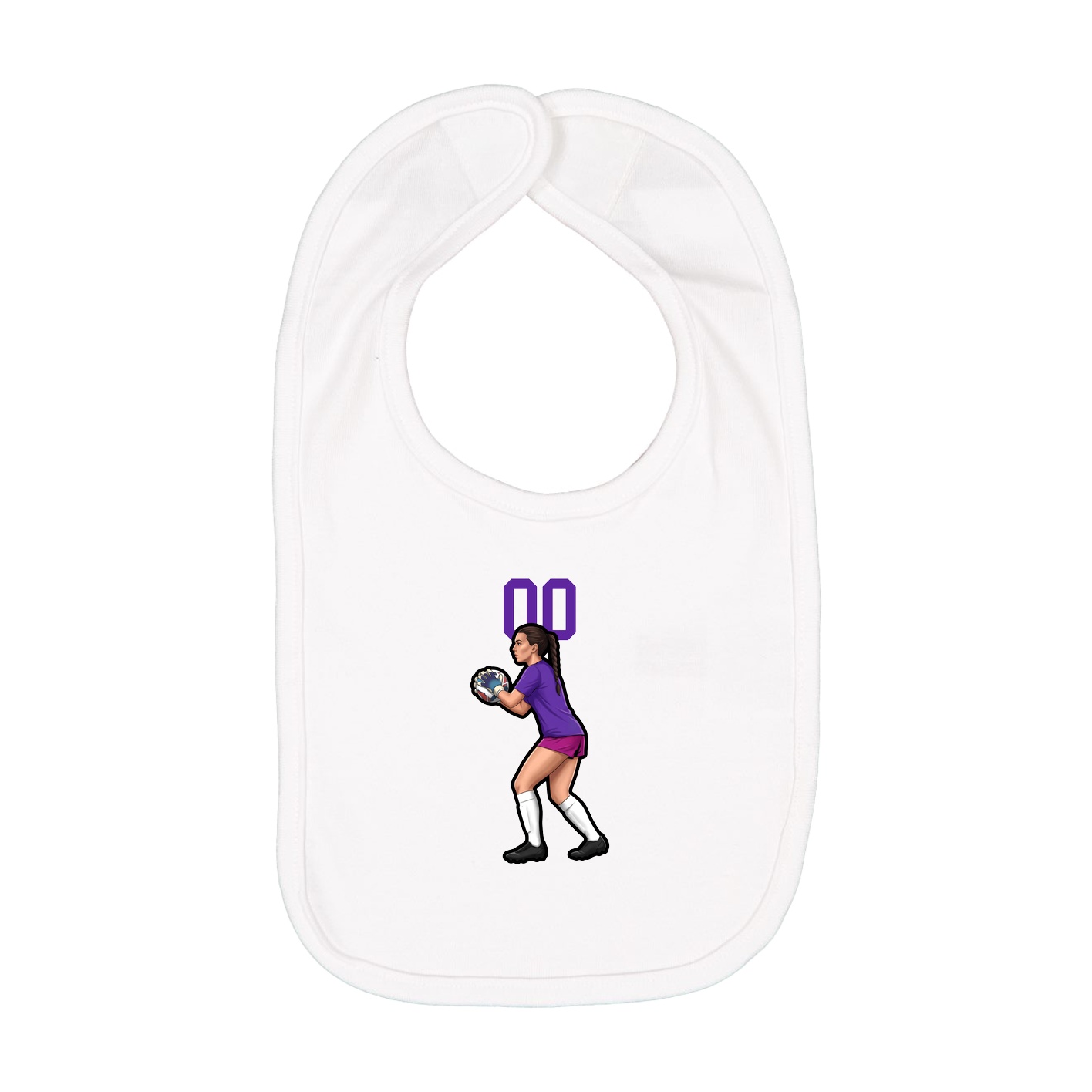 Infant Bib — Number Top in White