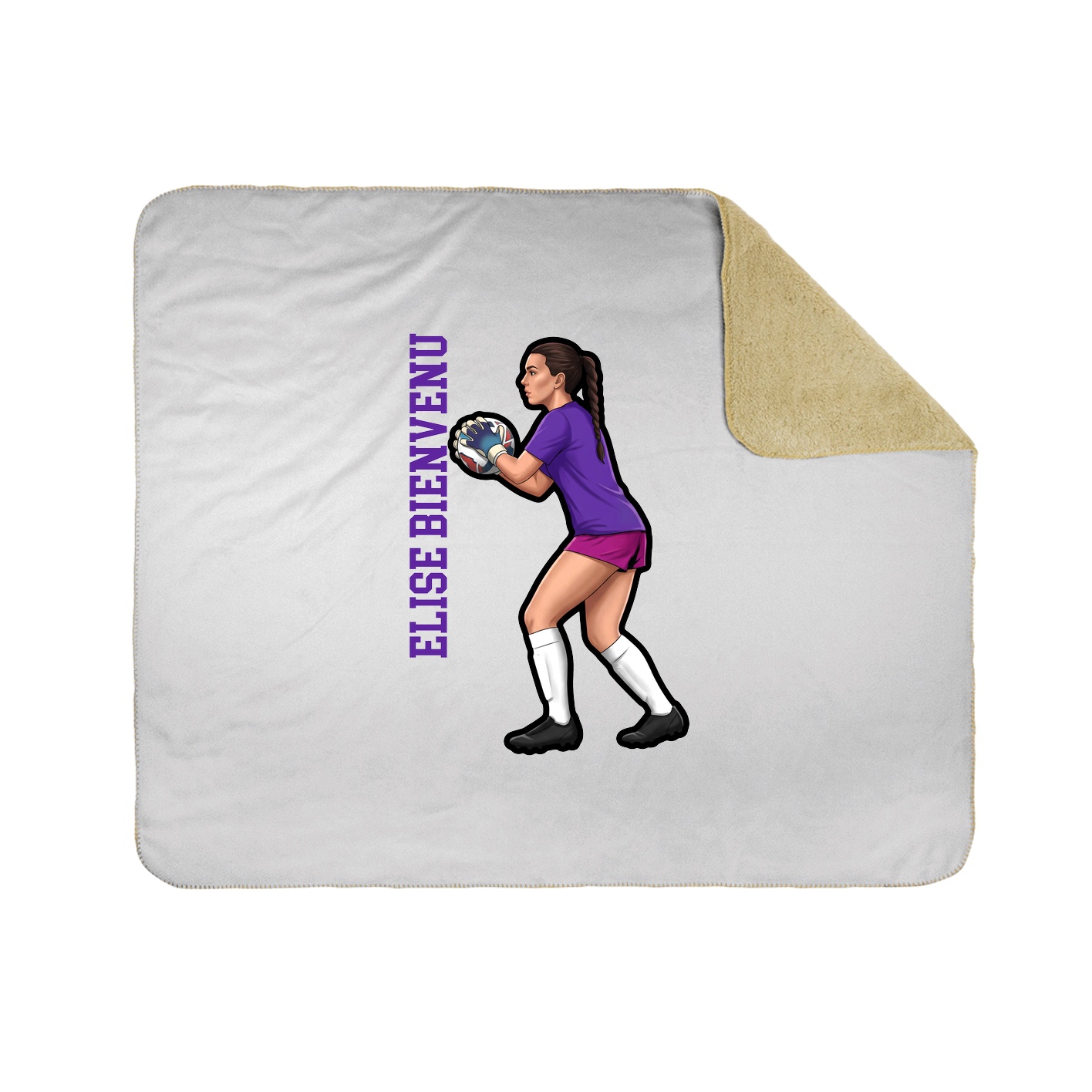 Throw Blanket — Name Vertical in White