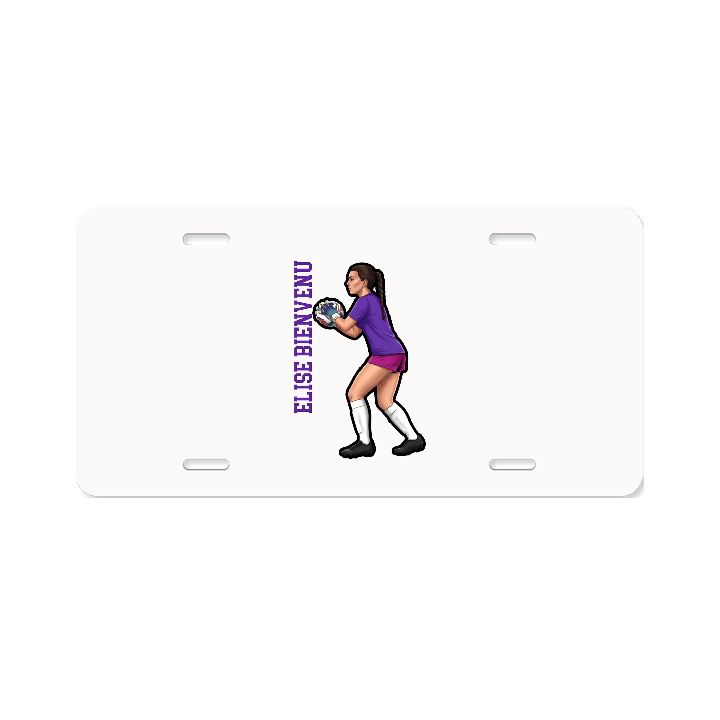 License Plate — Name Vertical in Classic