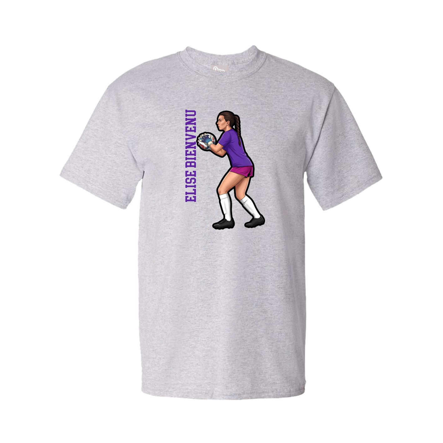 Youth Tee — Name Vertical in Grey
