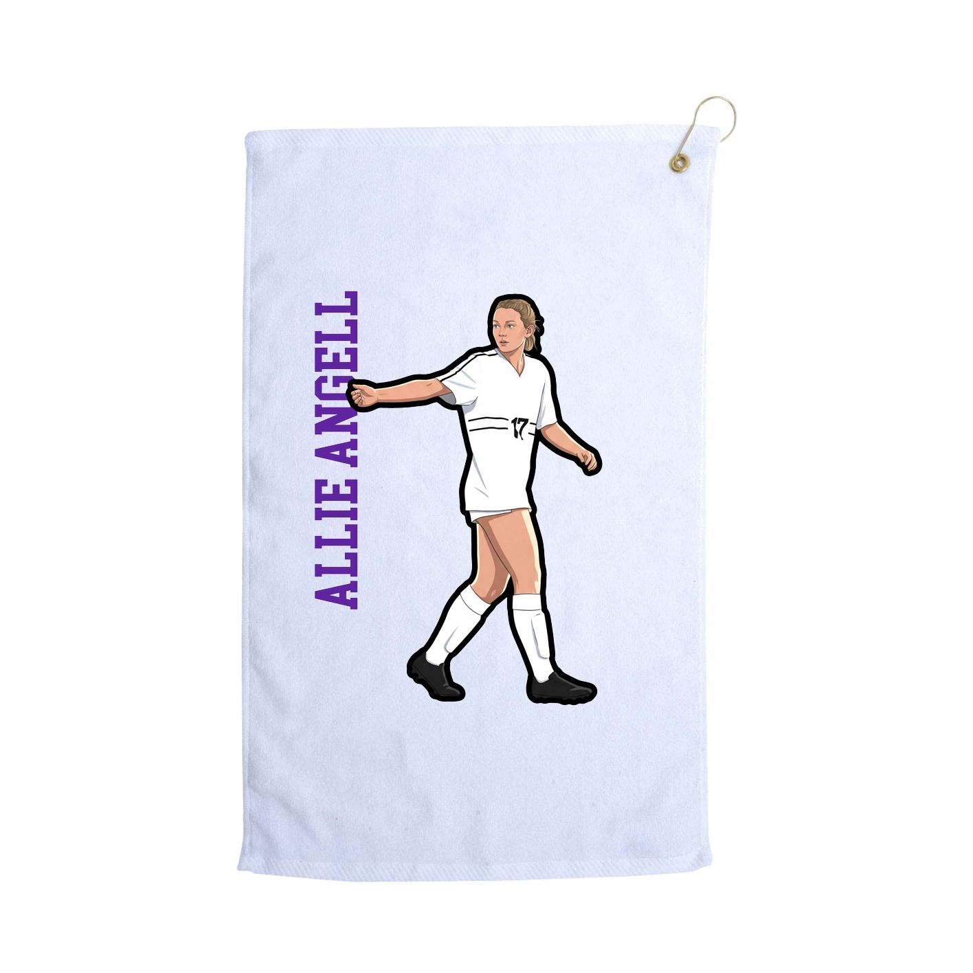 Golf Towel — Name Vertical in White