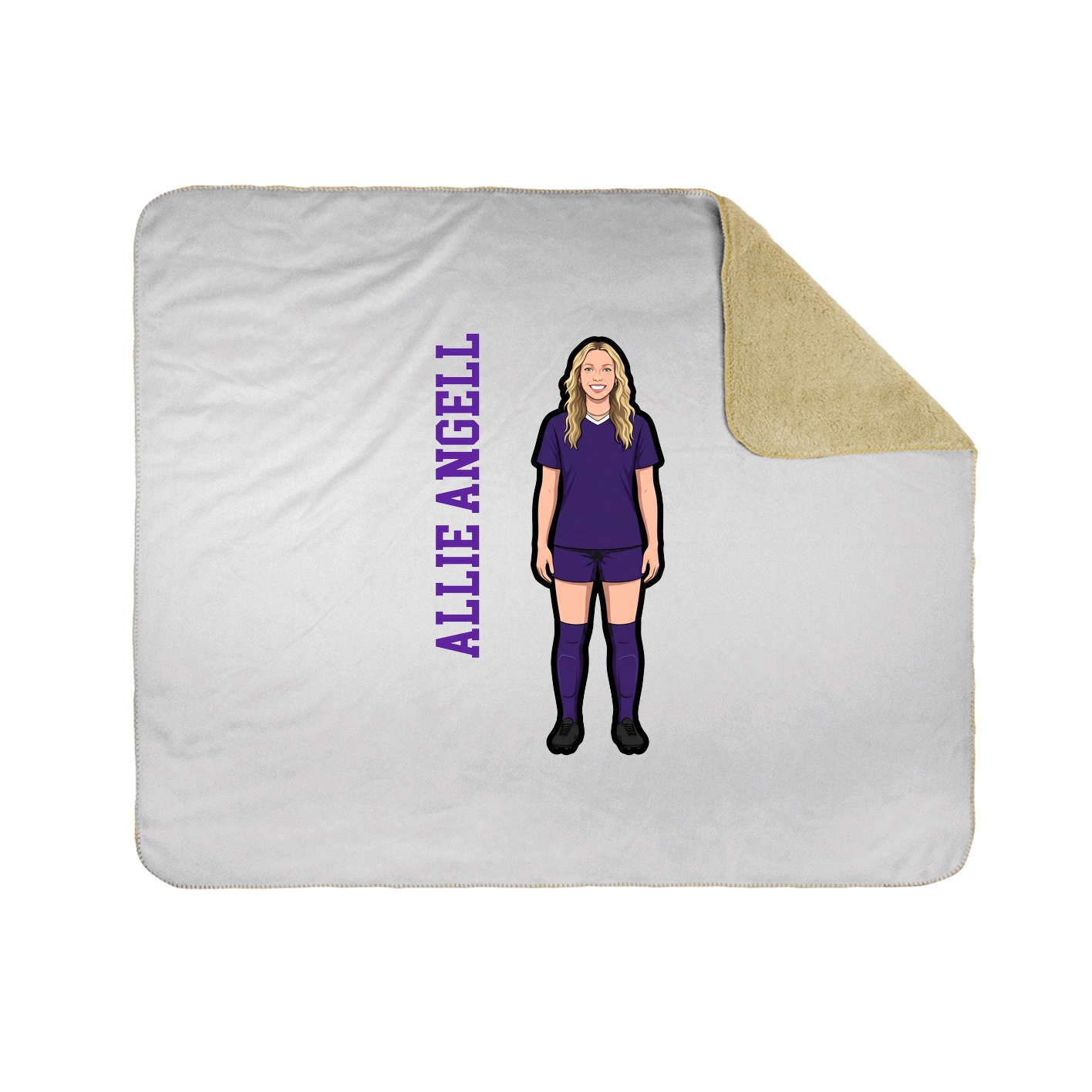 Throw Blanket — Name Vertical in White