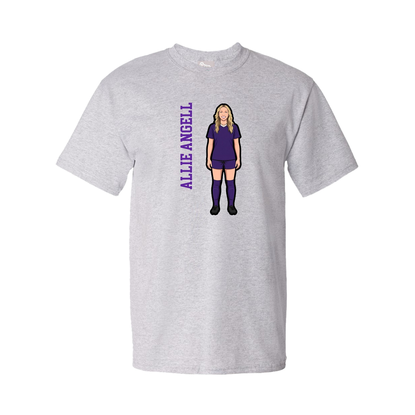 Tee — Name Vertical in Grey