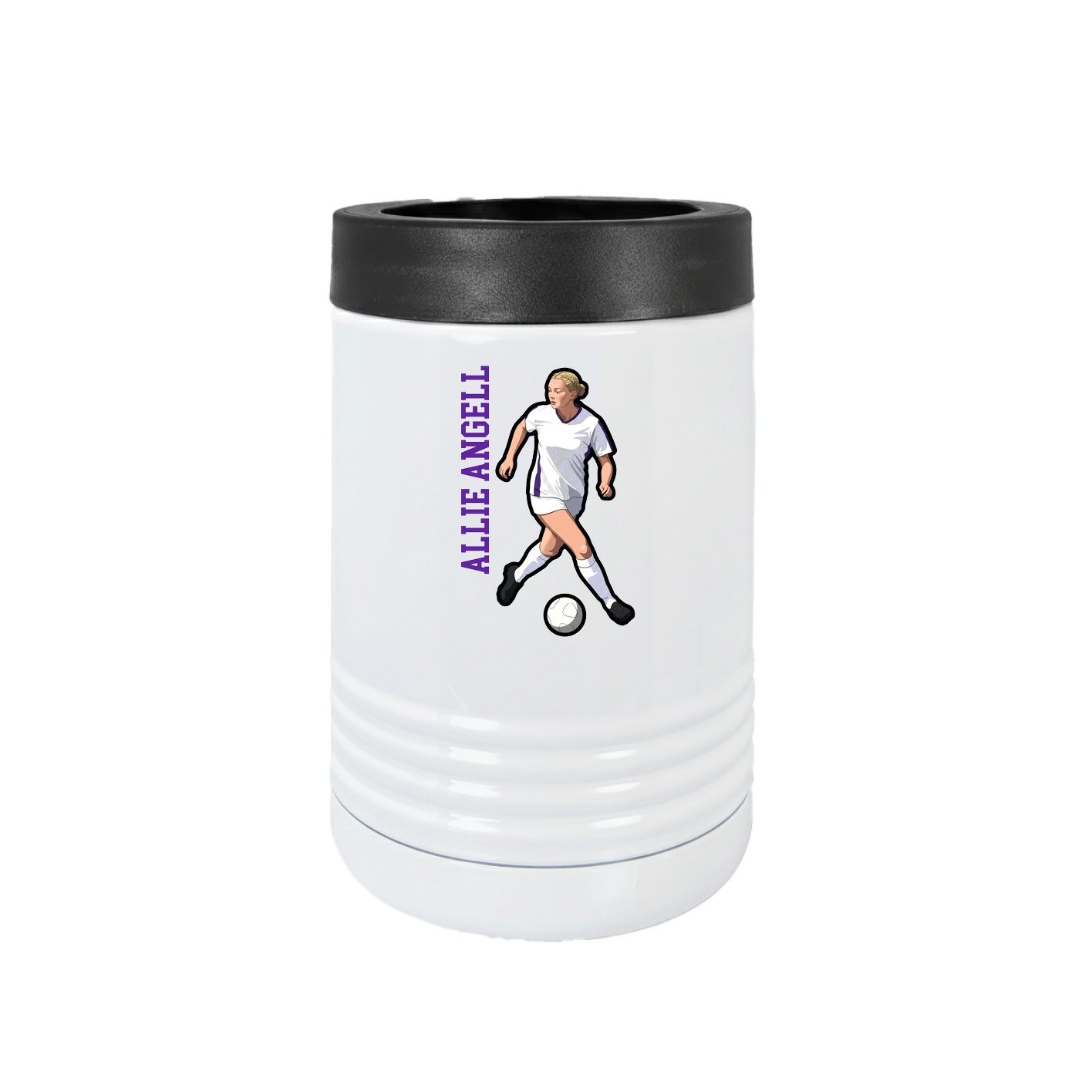 Beverage Holder — Name Vertical in White