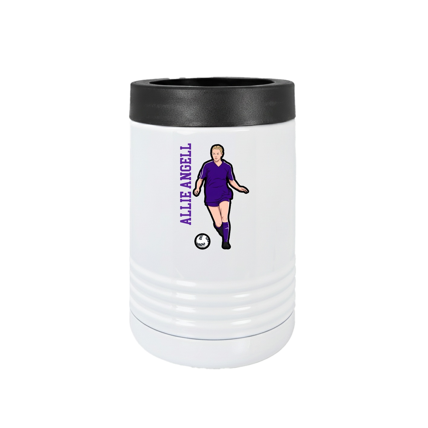 Beverage Holder — Name Vertical in White