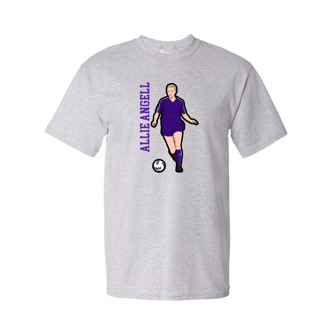 Youth Tee — Name Vertical in Grey