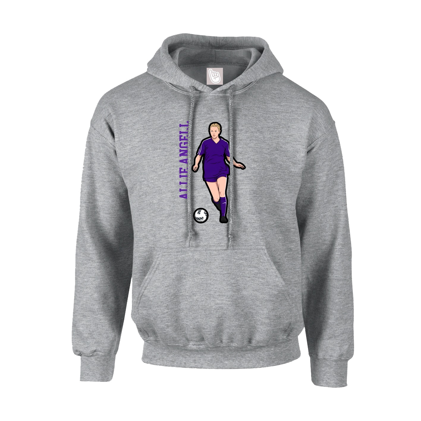Hoodie — Name Vertical in Grey