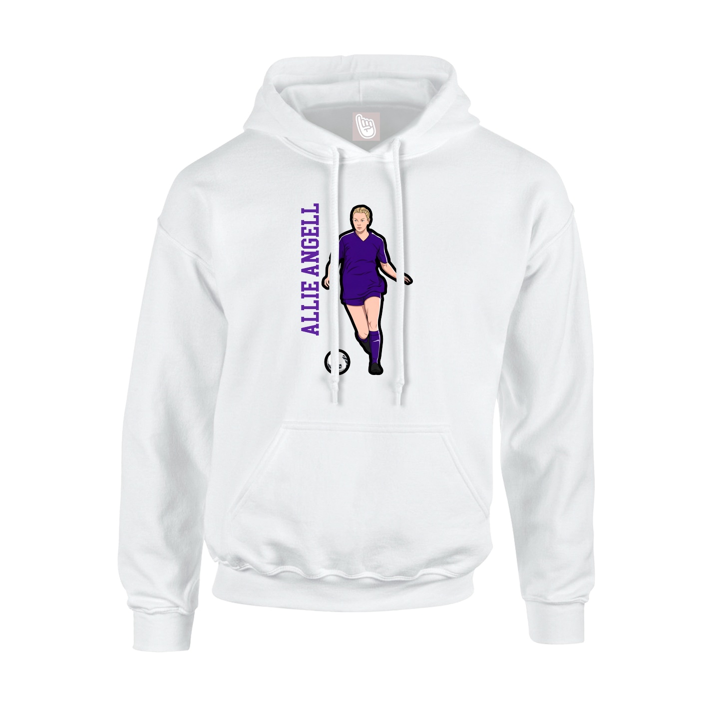 Youth Hoodie — Name Vertical in White
