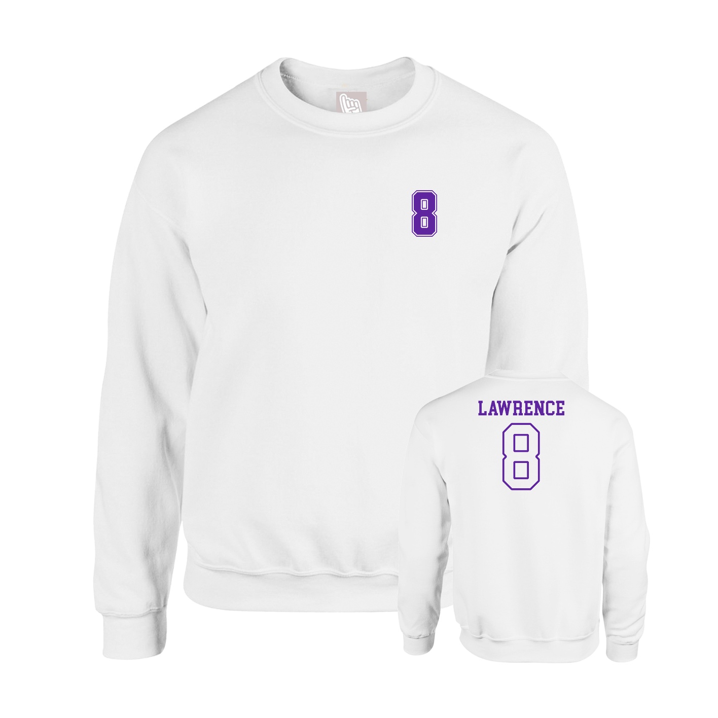 Fleece Crew — Chest Back in White