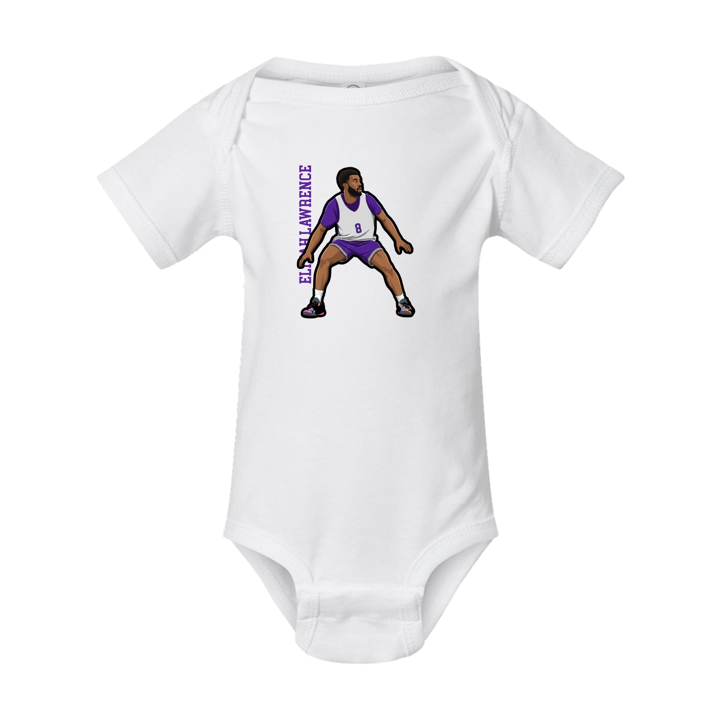 Baby Onesie — Name Vertical in White
