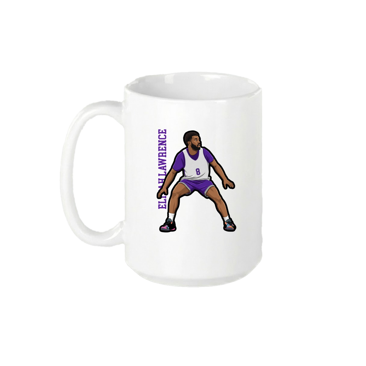 15oz Coffee Mug — Name Vertical in White