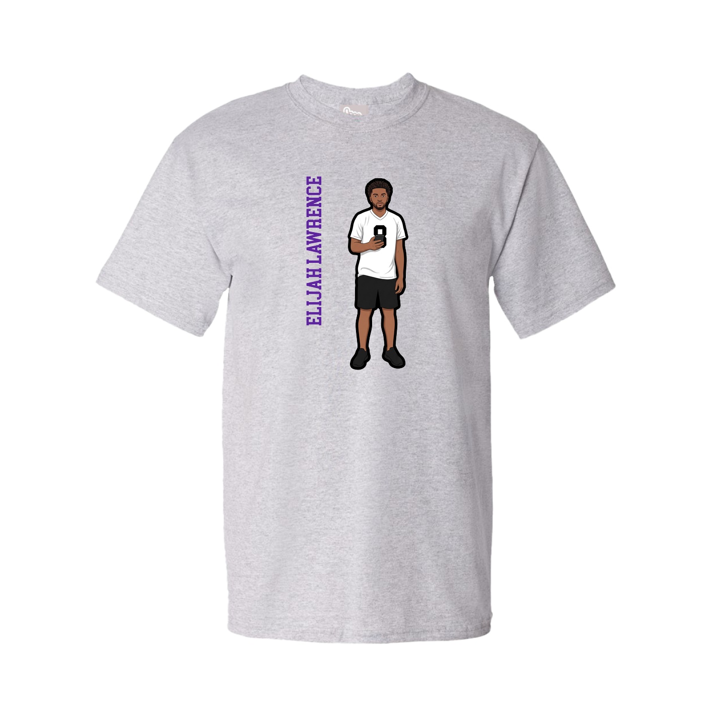 Tee — Name Vertical in Grey