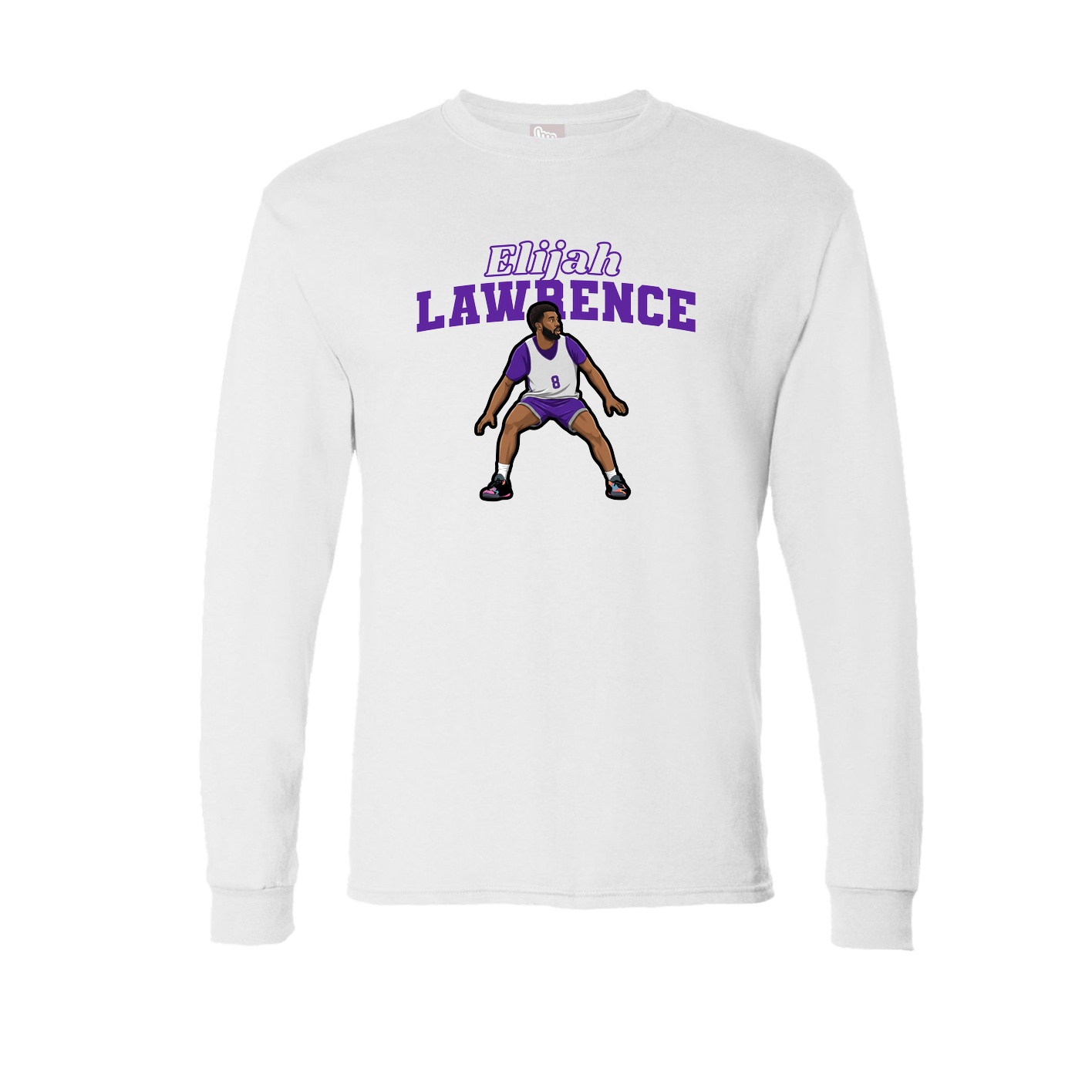 Long Sleeve Tee — Name Arch in White