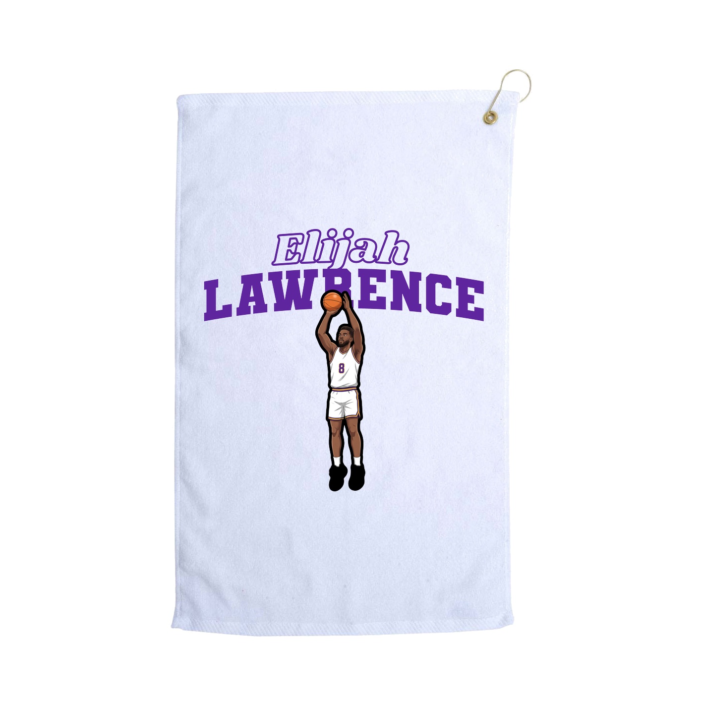 Golf Towel — Name Arch in White