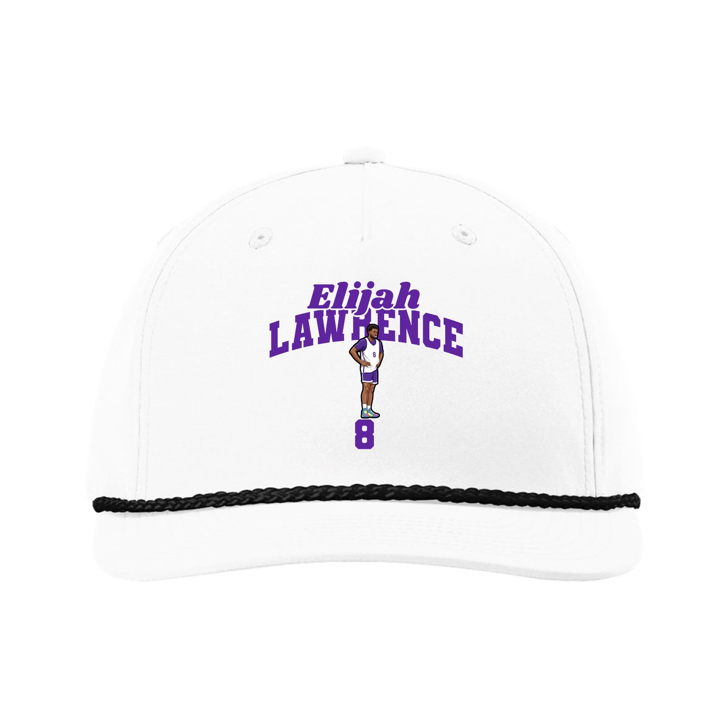 Five-Panel Classic Rope Cap — Signature Arch in White