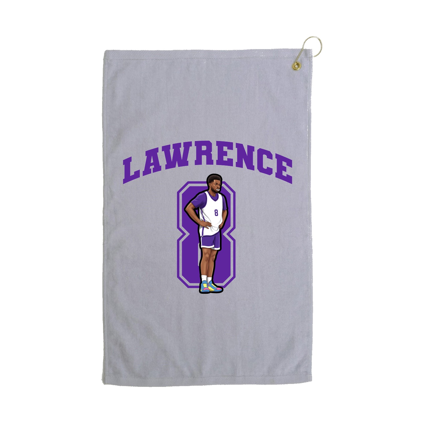 Golf Towel — Number in Grey