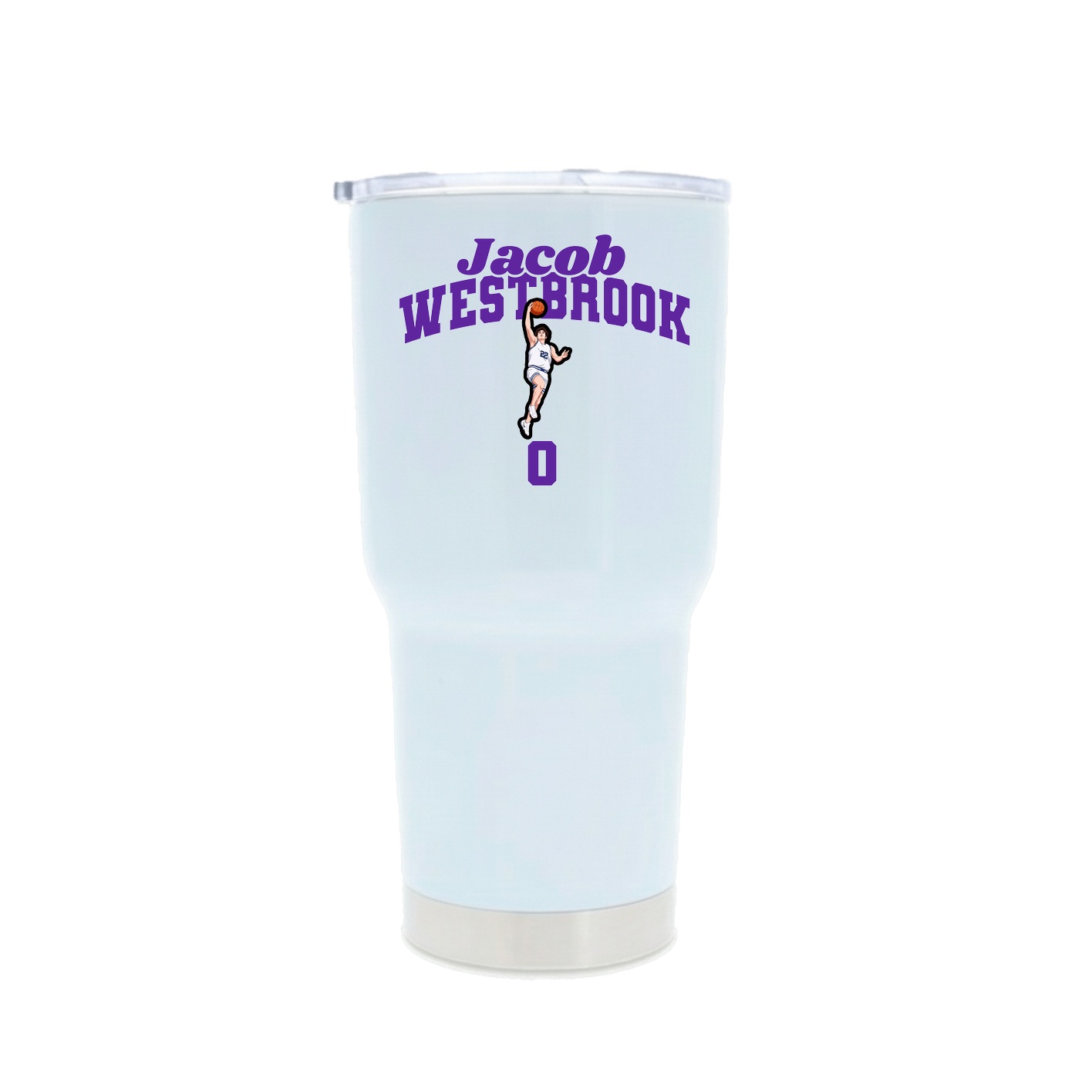 30oz Stainless Steel Tumbler — Signature Arch in White