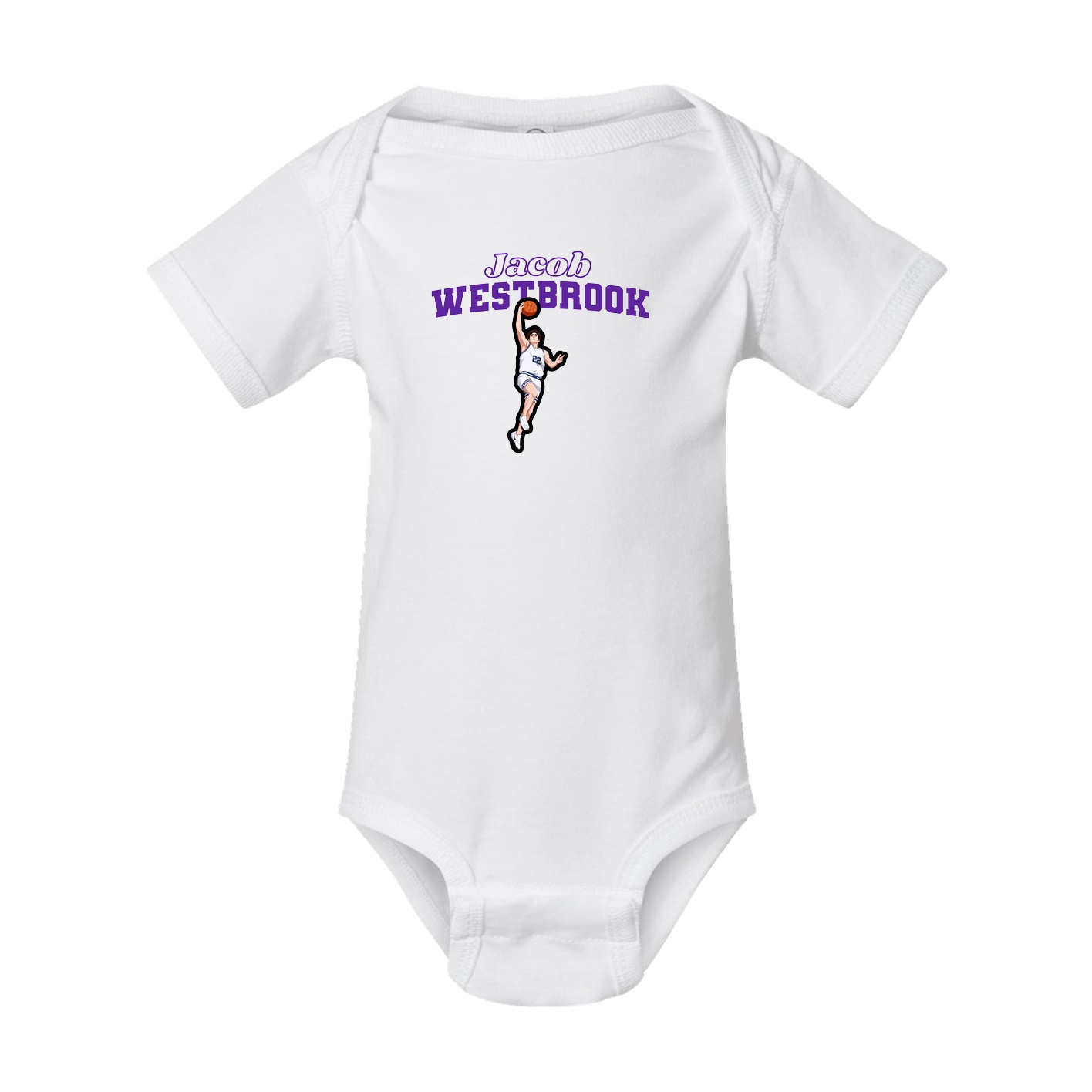 Baby Onesie — Name Arch in White