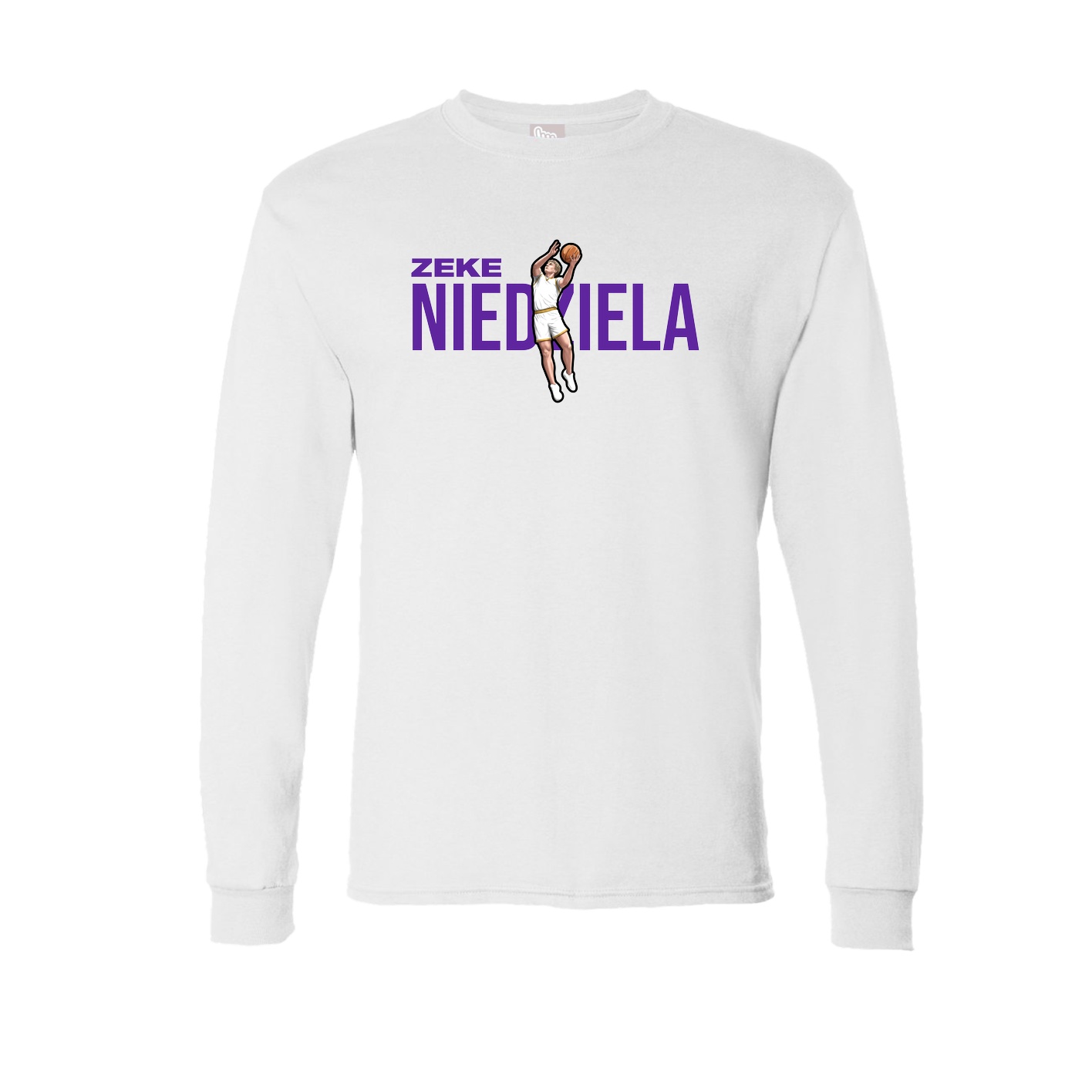 Long Sleeve Tee — Player Name in White
