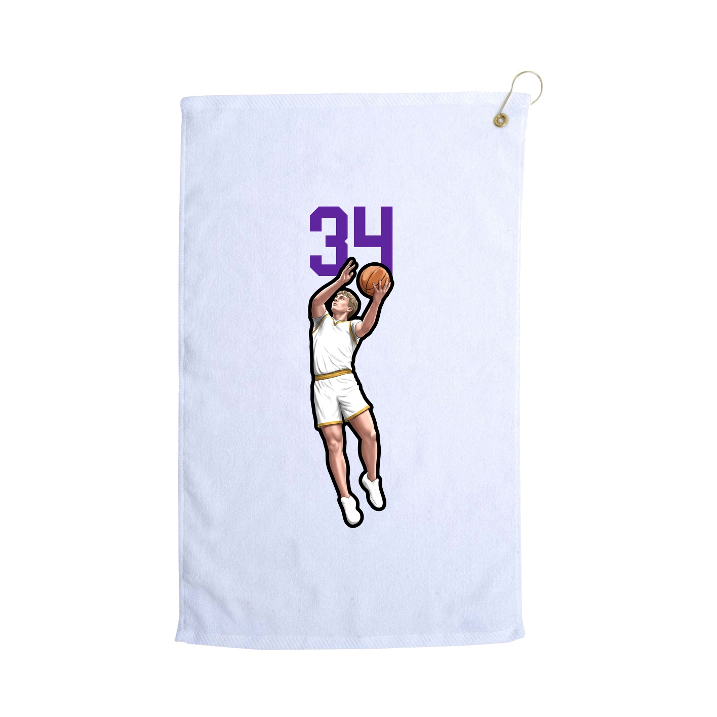 Golf Towel — Number Top in White