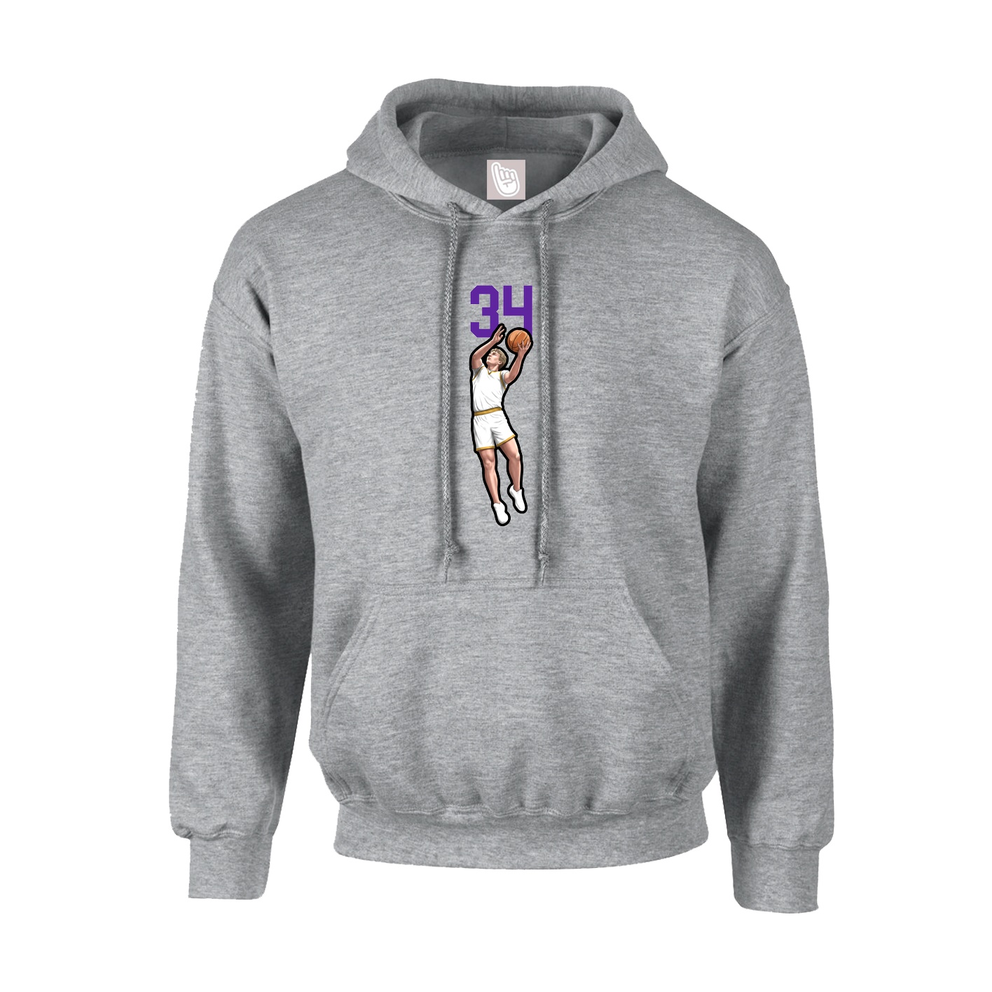 Youth Hoodie — Number Top in Grey