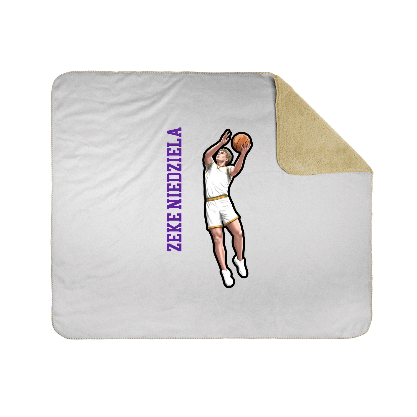 Throw Blanket — Name Vertical in White