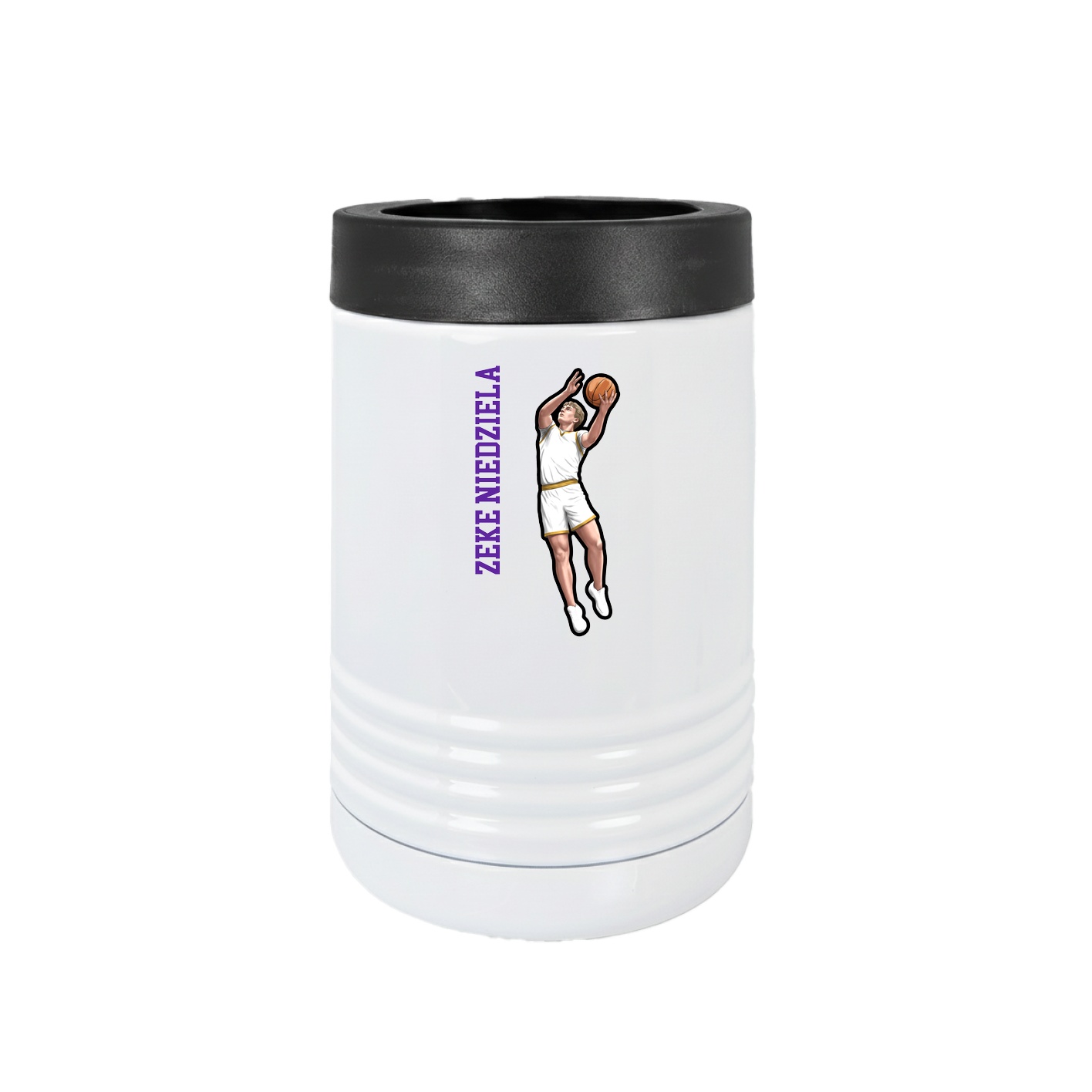 Beverage Holder — Name Vertical in White