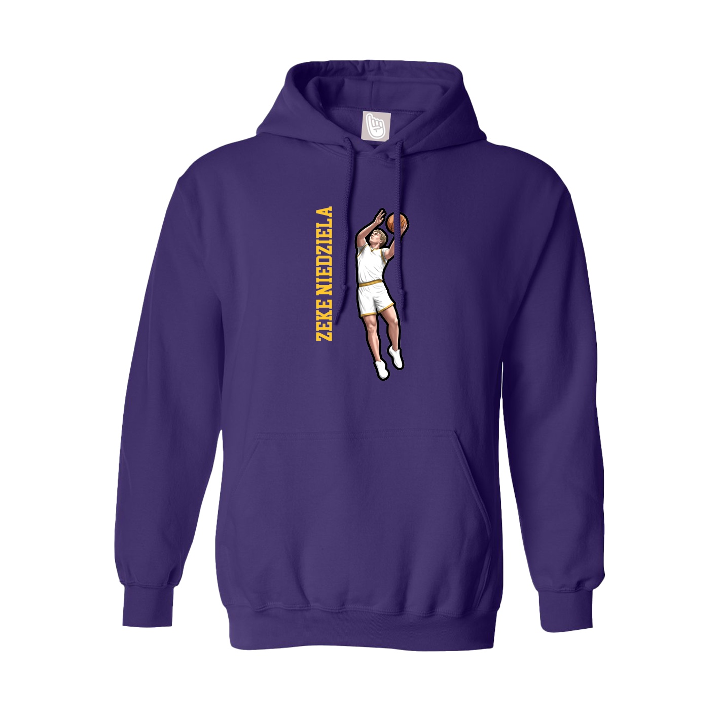 Hoodie — Name Vertical in Purple