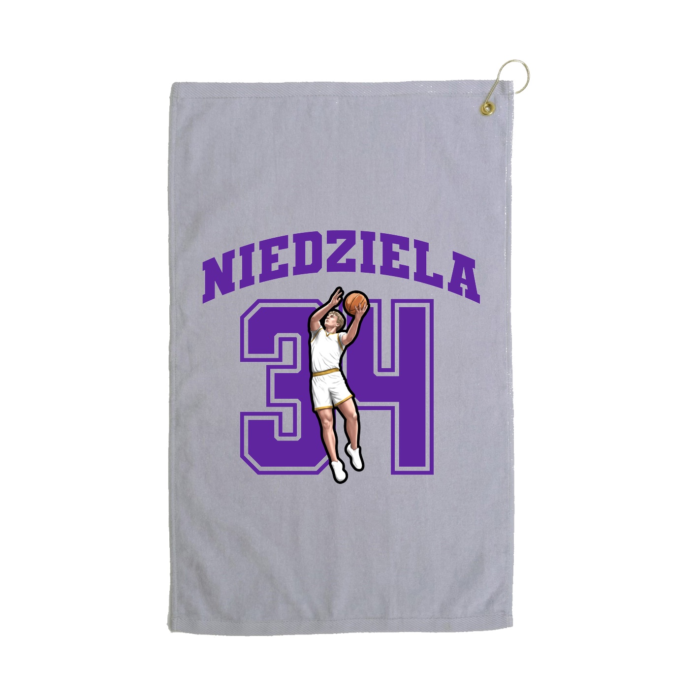 Golf Towel — Number in Grey