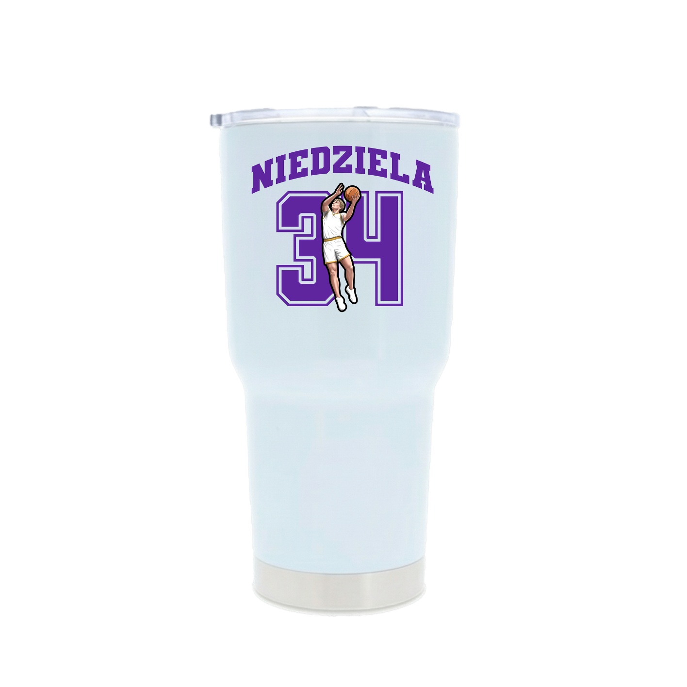 30oz Stainless Steel Tumbler — Number in White
