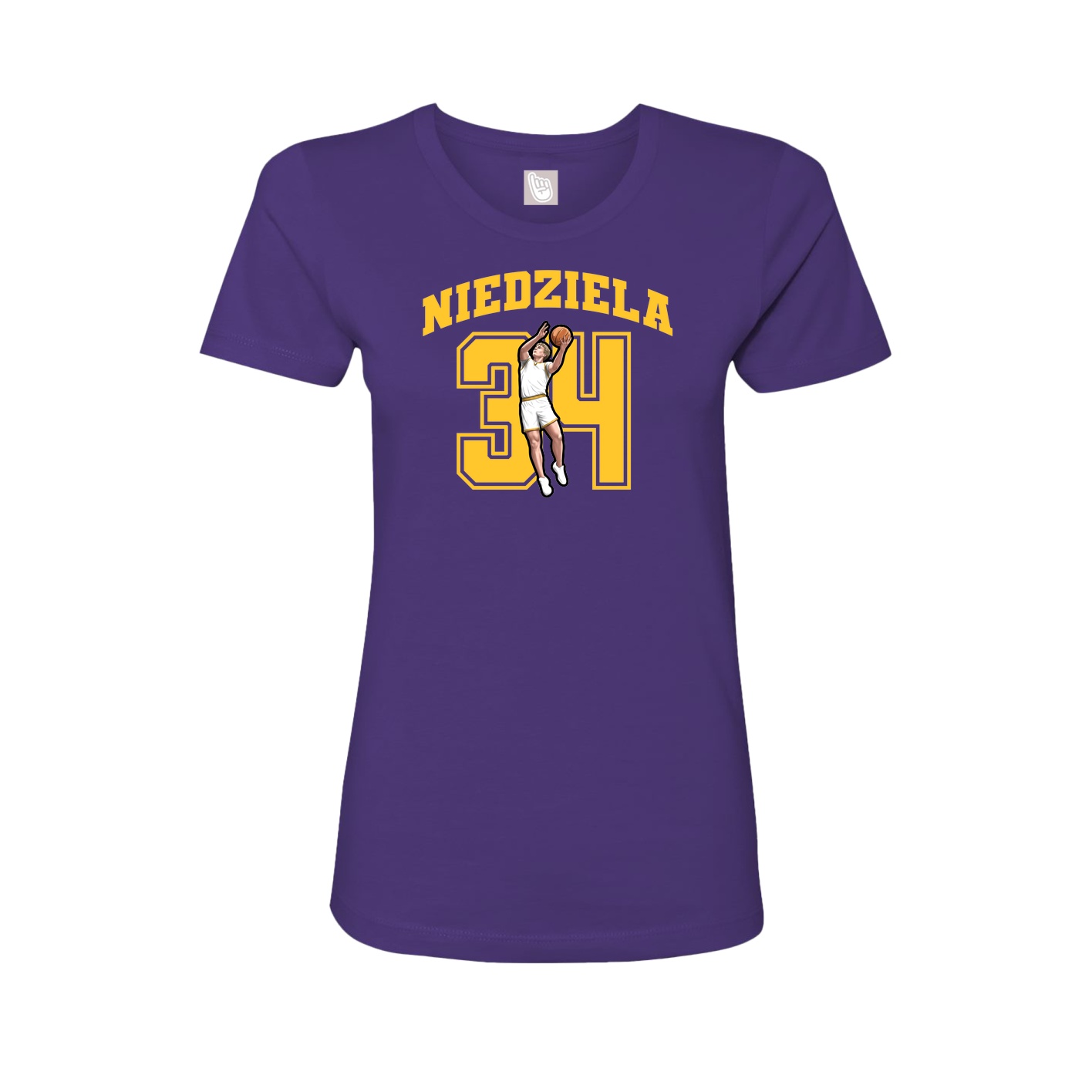 Fitted Women's Tee — Number in Purple