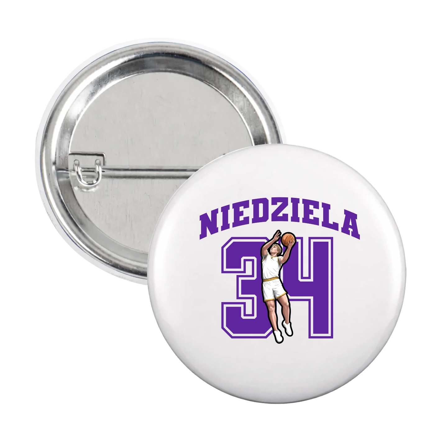 Game Day Button — Number in White