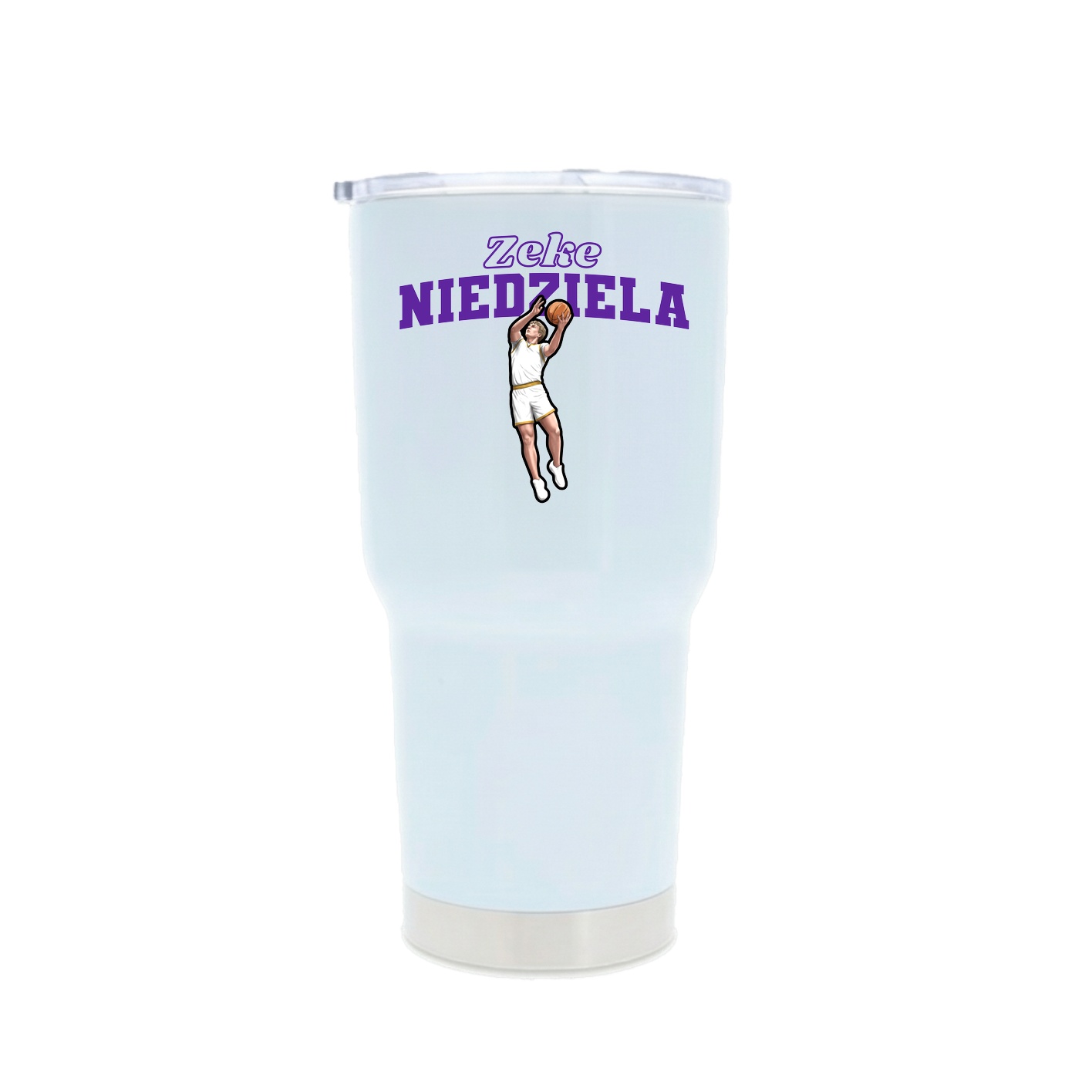 30oz Stainless Steel Tumbler — Name Arch in White