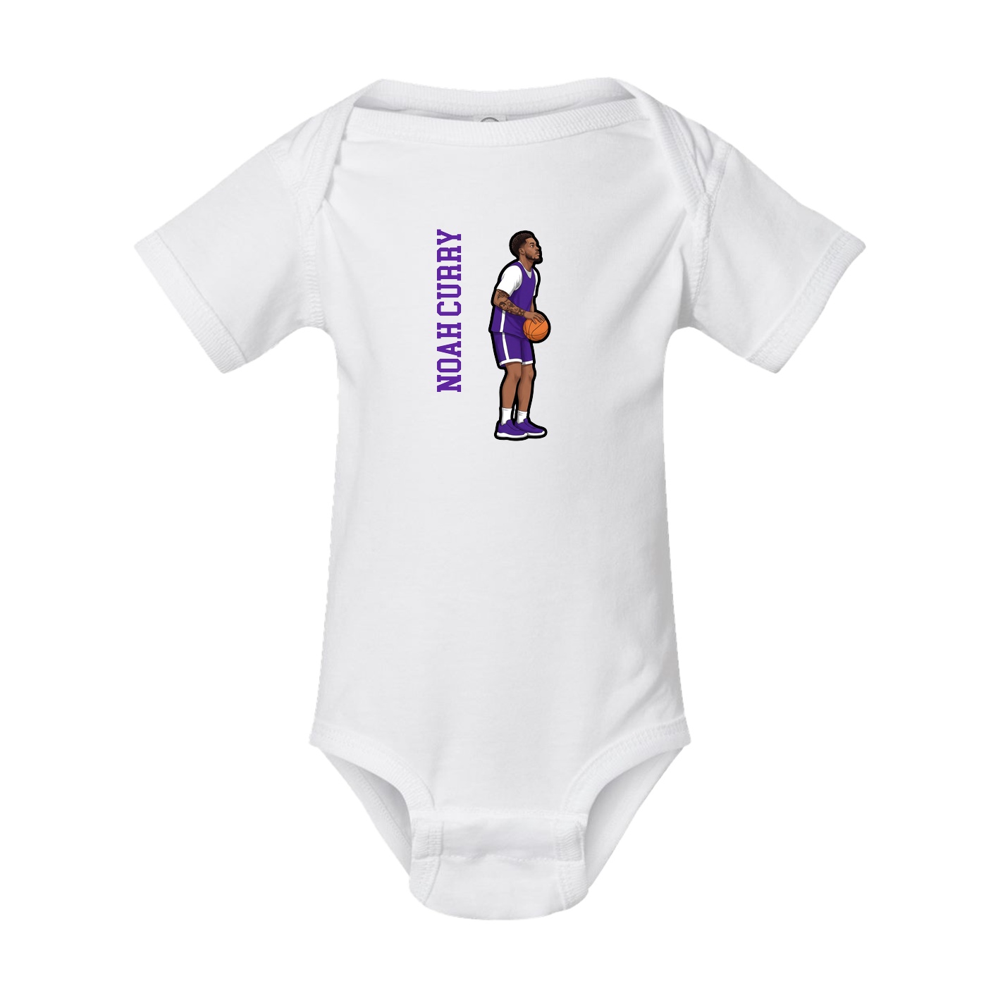 Baby Onesie — Name Vertical in White