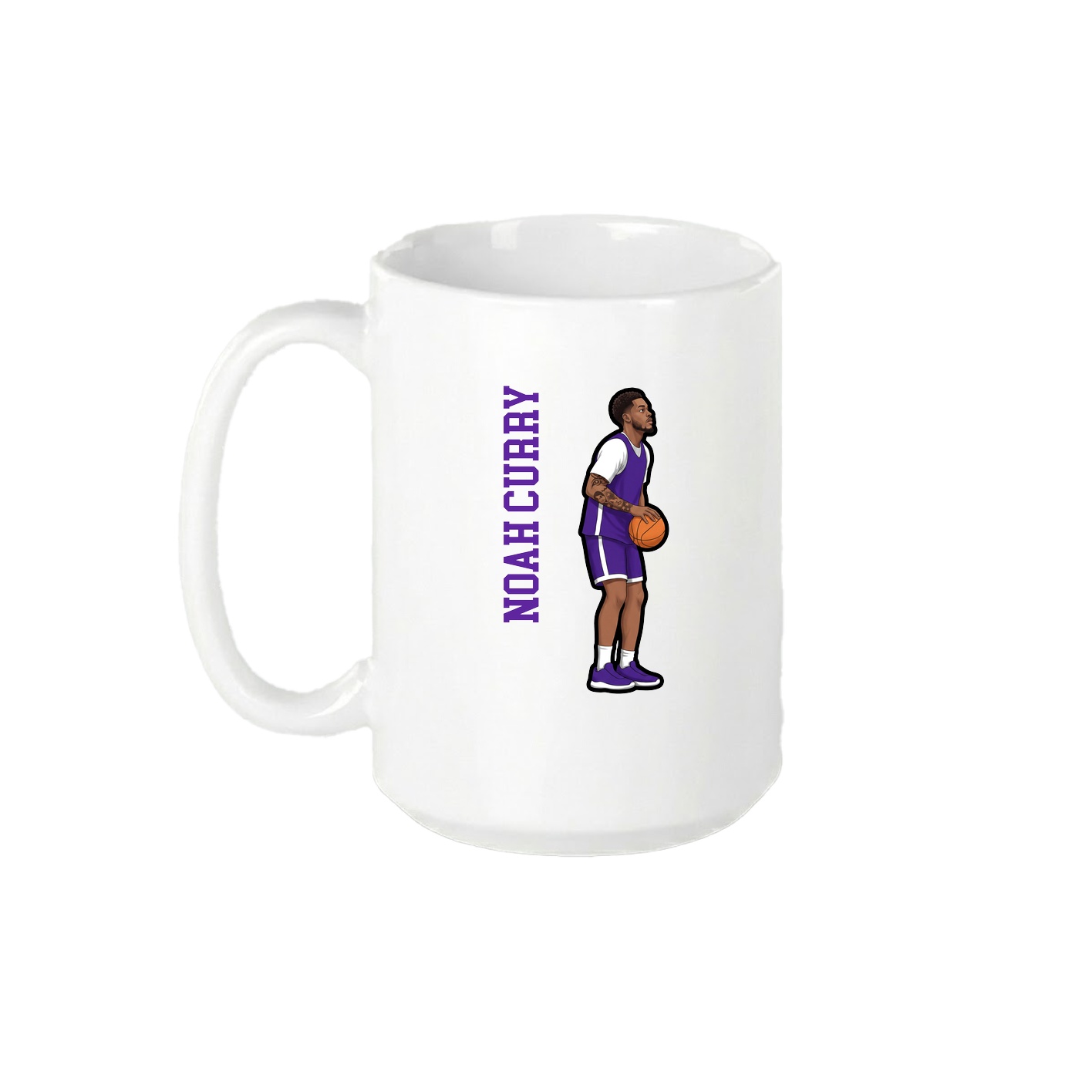 15oz Coffee Mug — Name Vertical in White