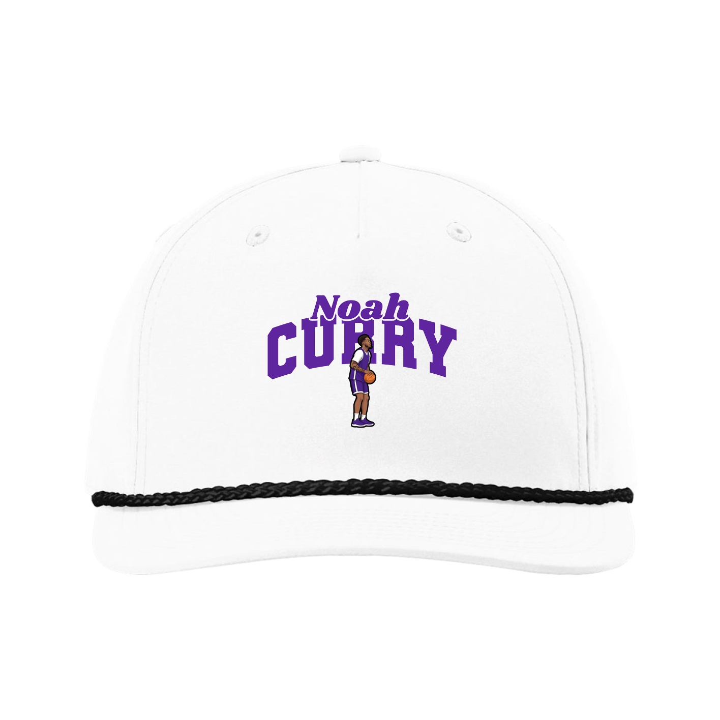 Five-Panel Classic Rope Cap — Signature Arch in White
