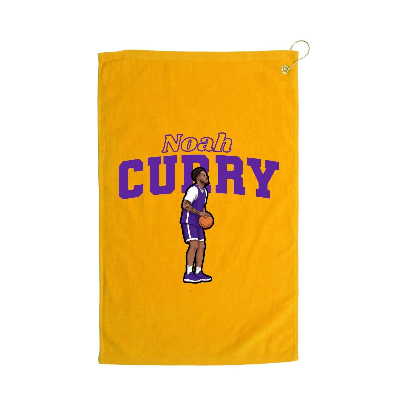 Golf Towel — Name Arch in Gold